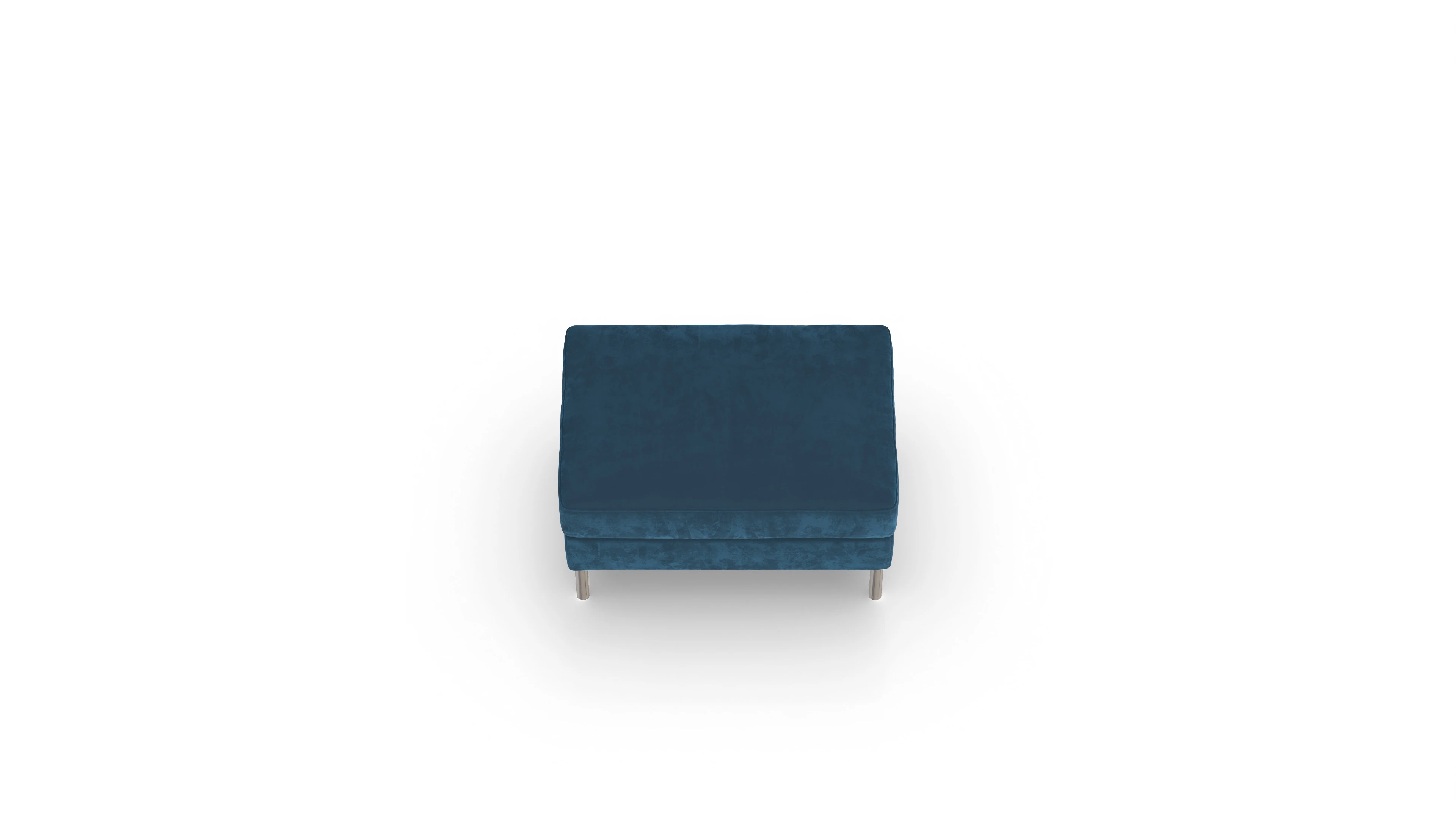 Design-Hocker Silea Ansicht des Produktes Silea Hocker in Samt blau