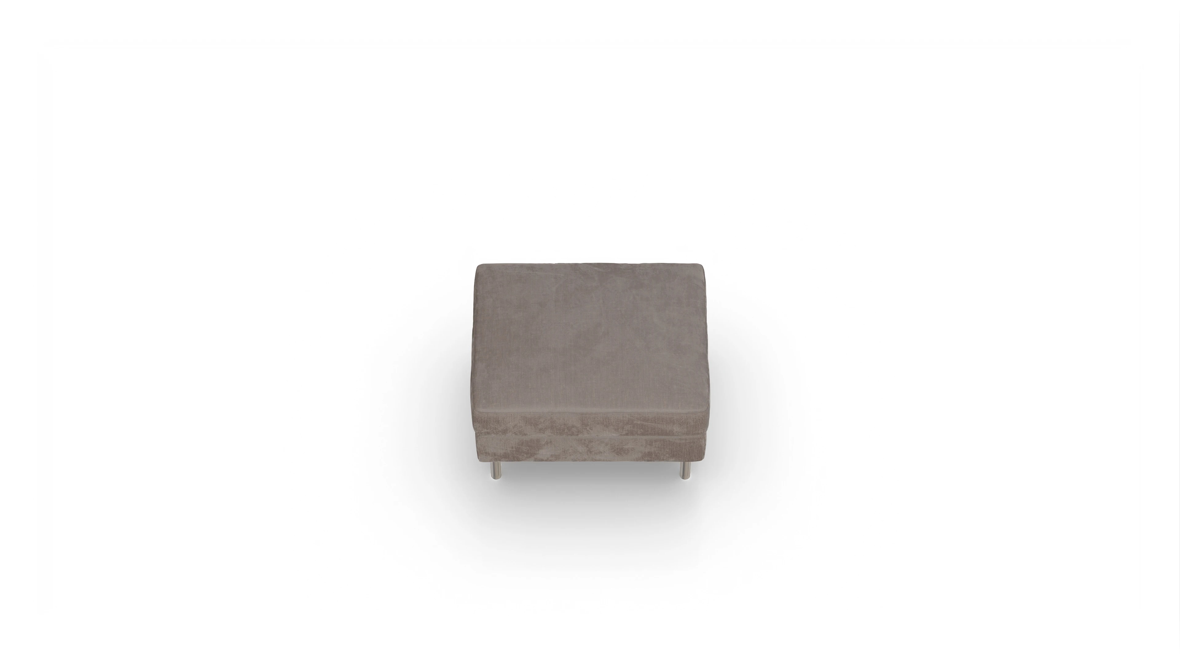 Design-Hocker Silea Ansicht des Produktes Silea Hocker in Stoff braun