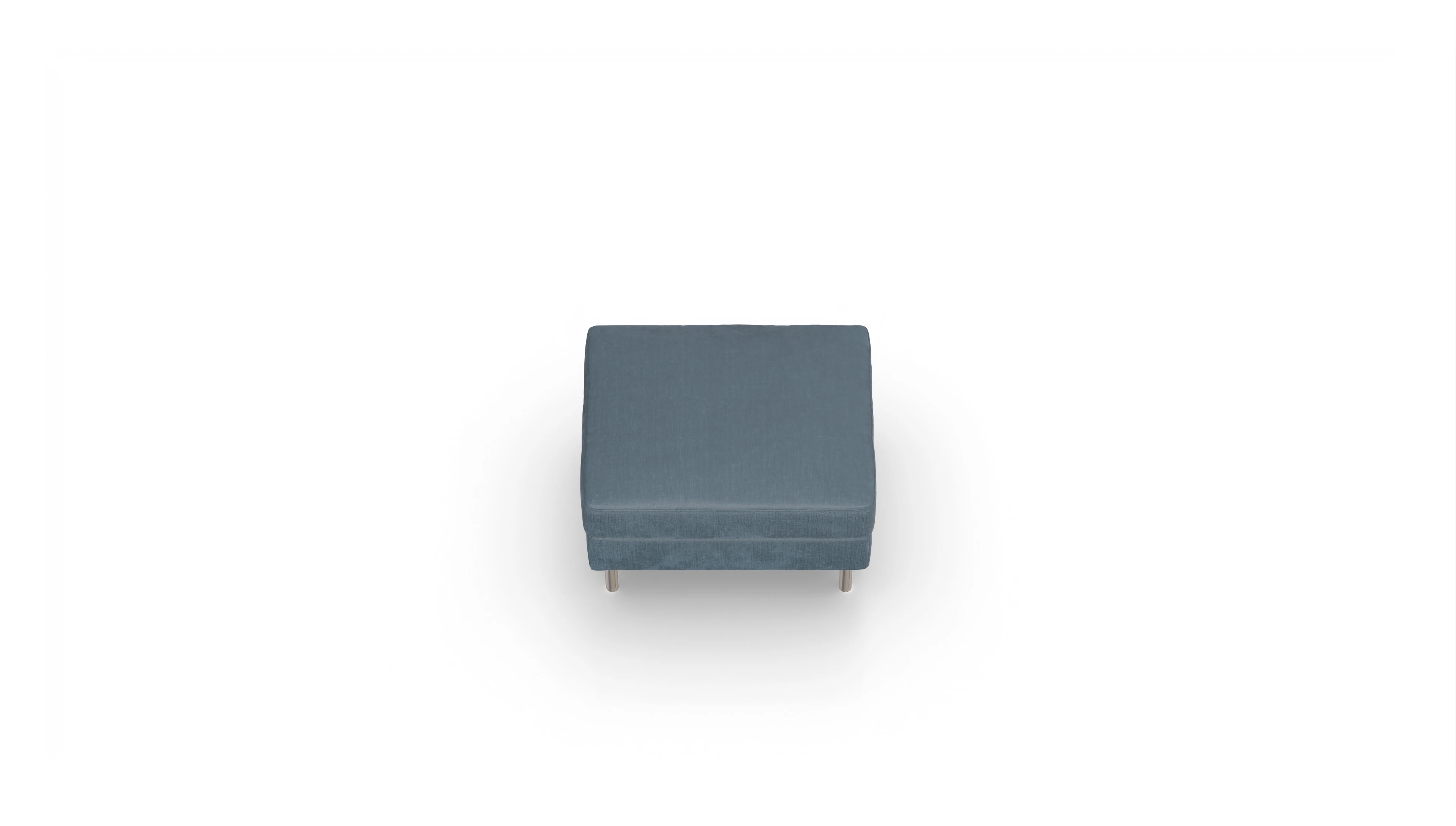 Design-Hocker Silea Ansicht des Produktes Silea Hocker in Stoff blau