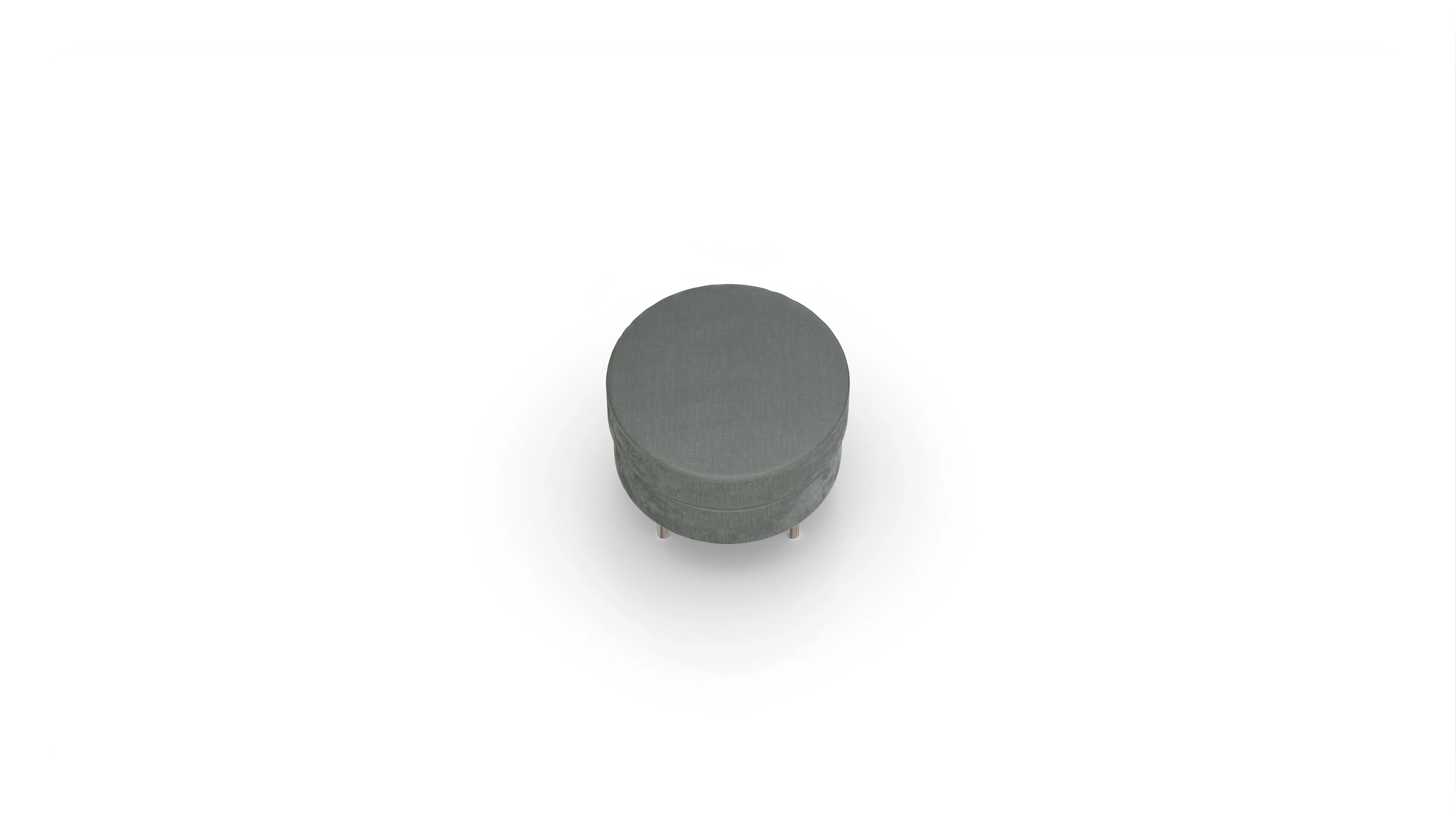Design-Hocker Silea Ansicht des Produktes Silea Hocker in Stoff grau