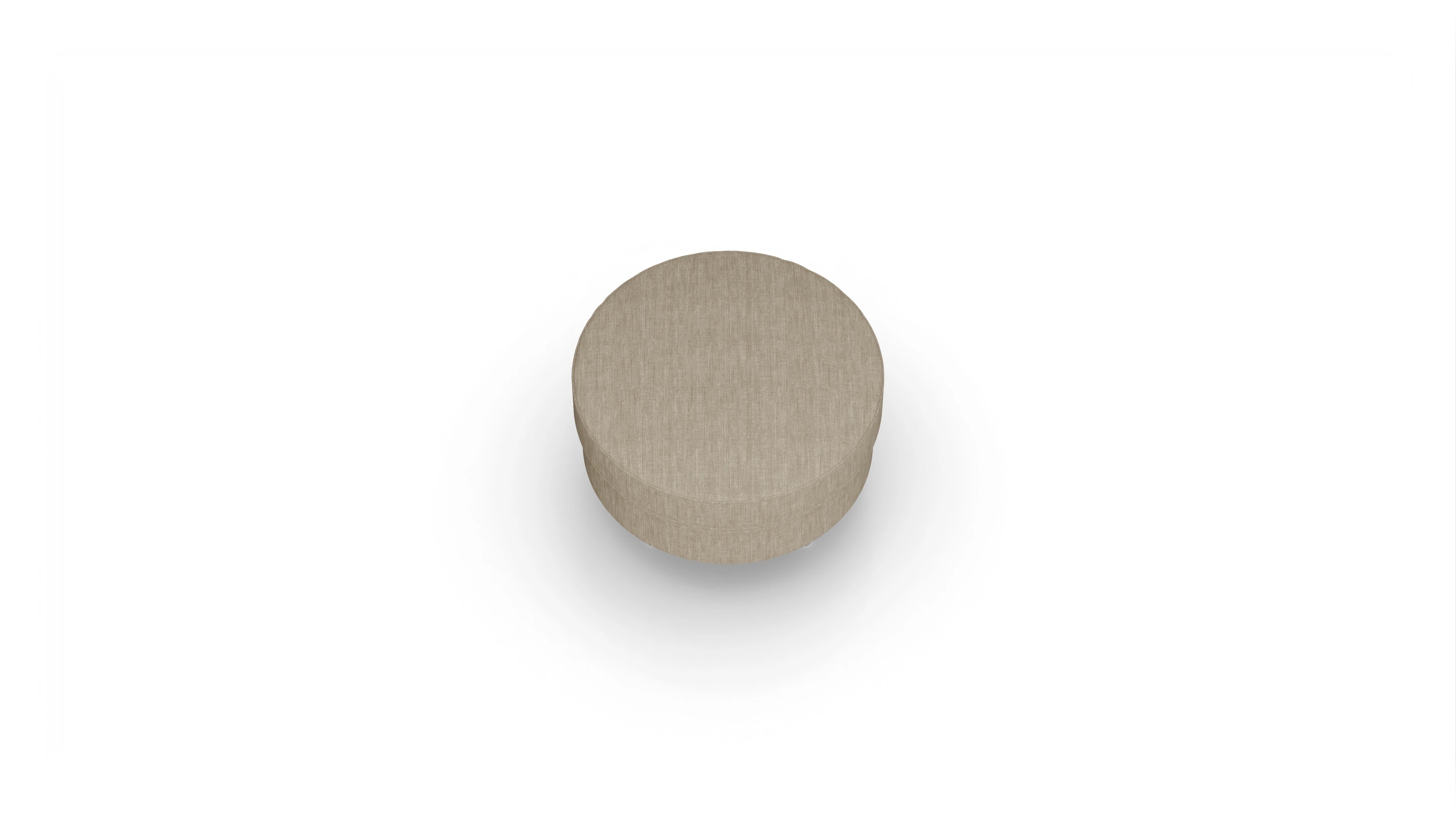 Design-Hocker Silea Ansicht des Produktes Silea Hocker in Stoff beige