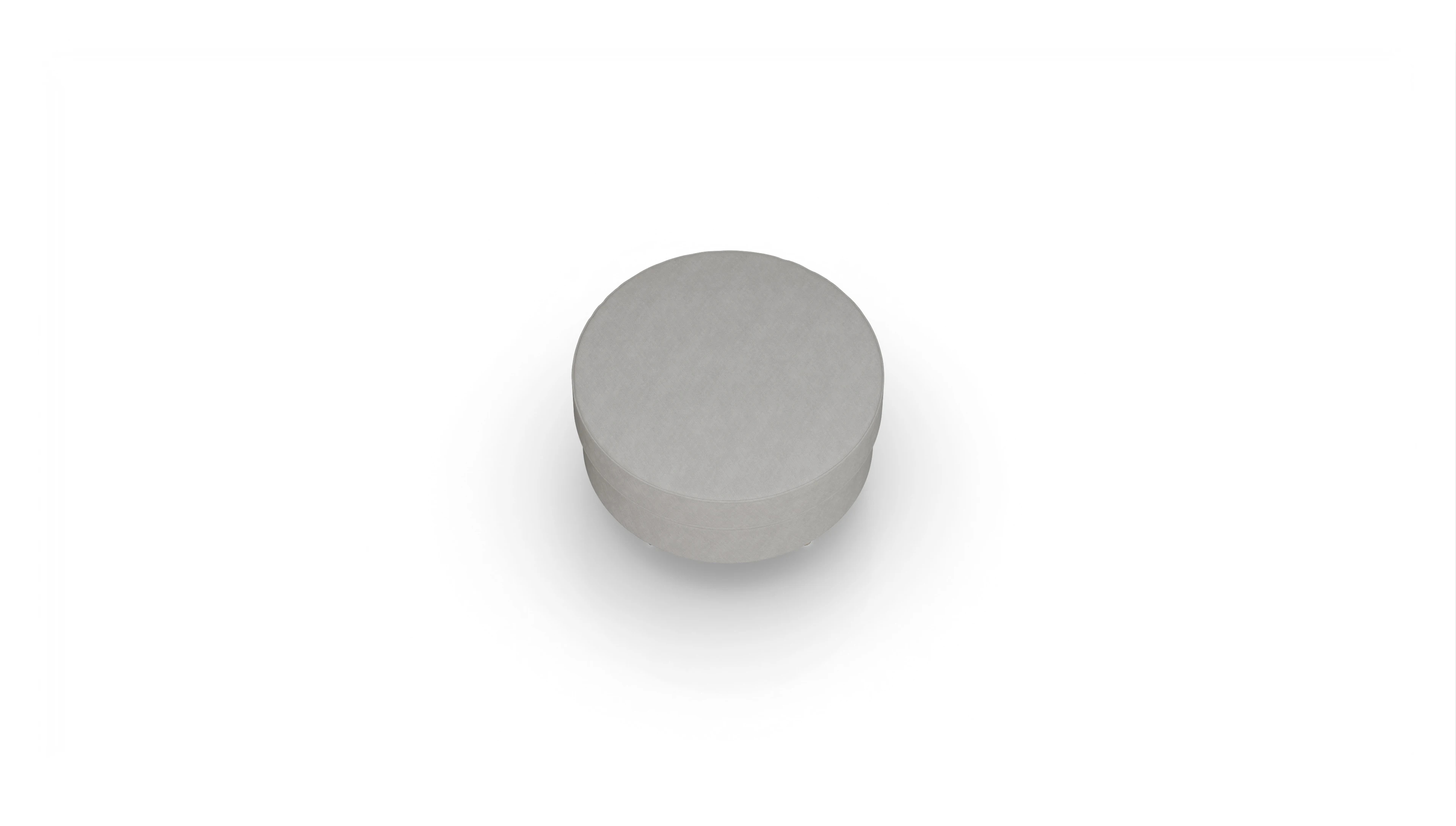 Design-Hocker Silea Ansicht des Produktes Silea Hocker in Stoff grau