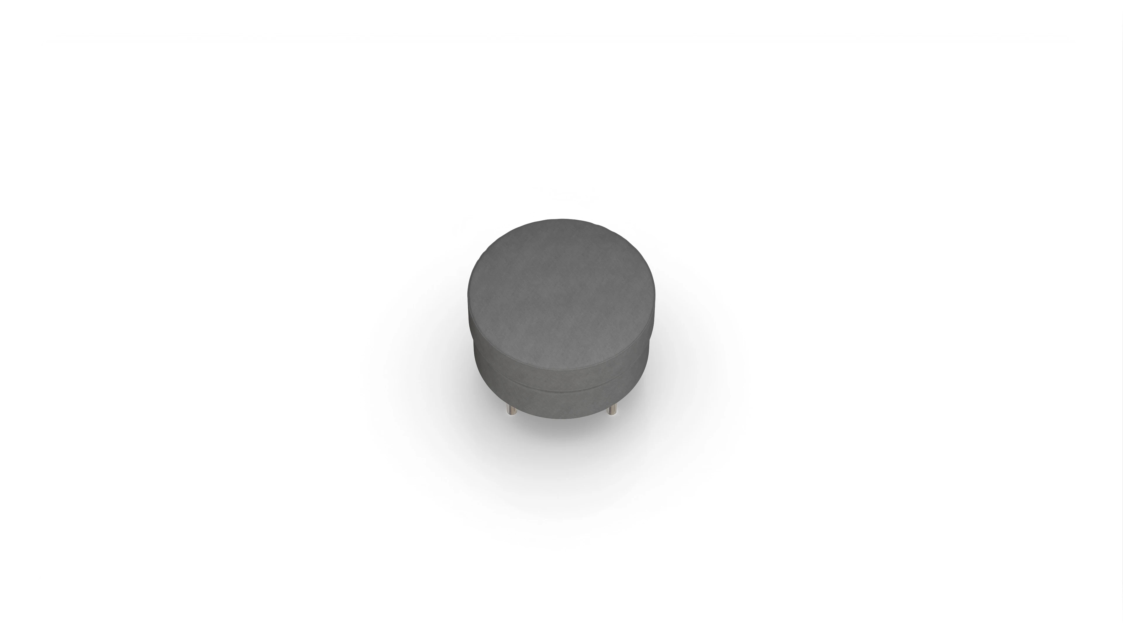Design-Hocker Silea Ansicht des Produktes Silea Hocker in Stoff grau