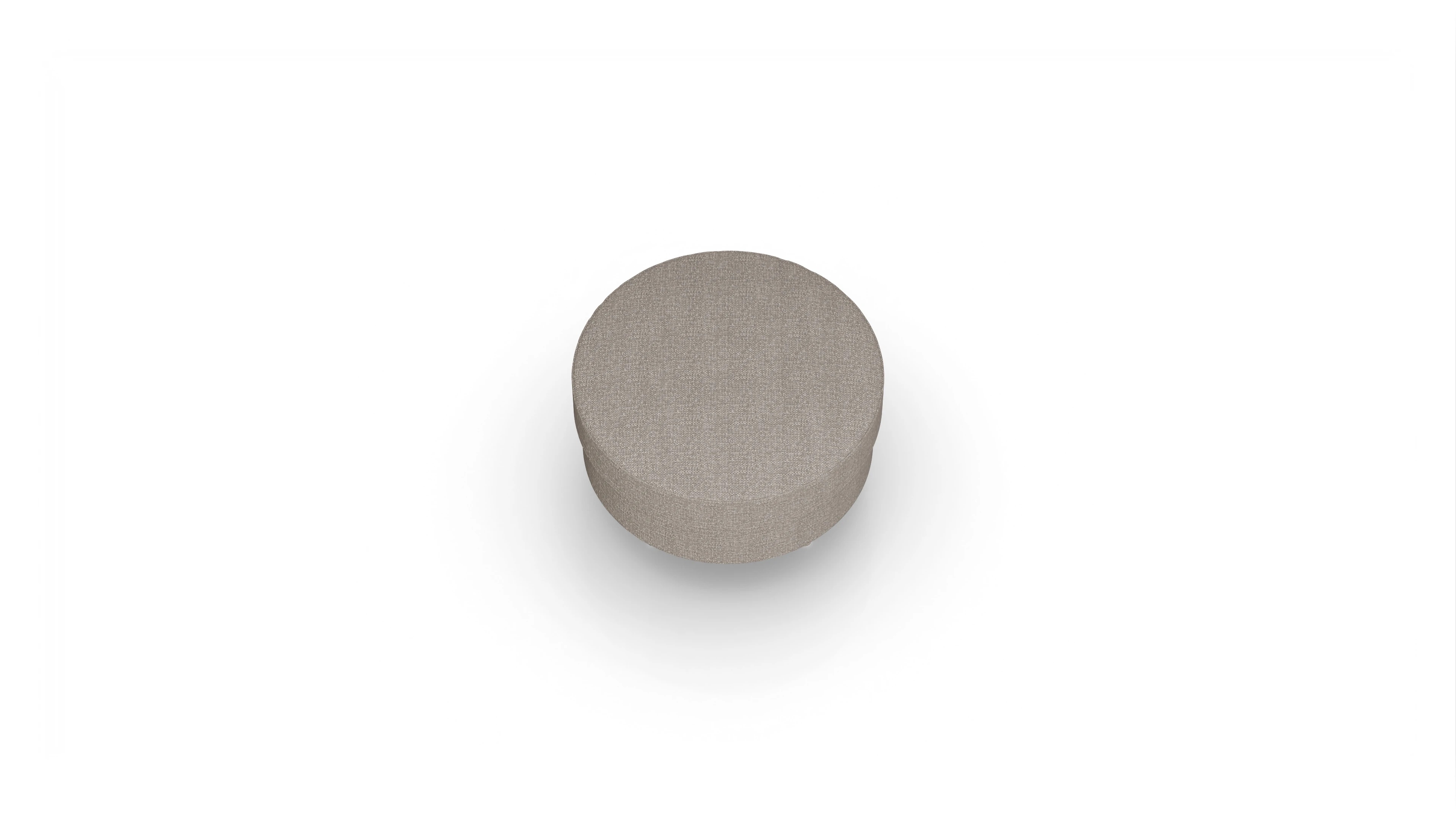 Design-Hocker Silea Ansicht des Produktes Silea Hocker in Stoff beige
