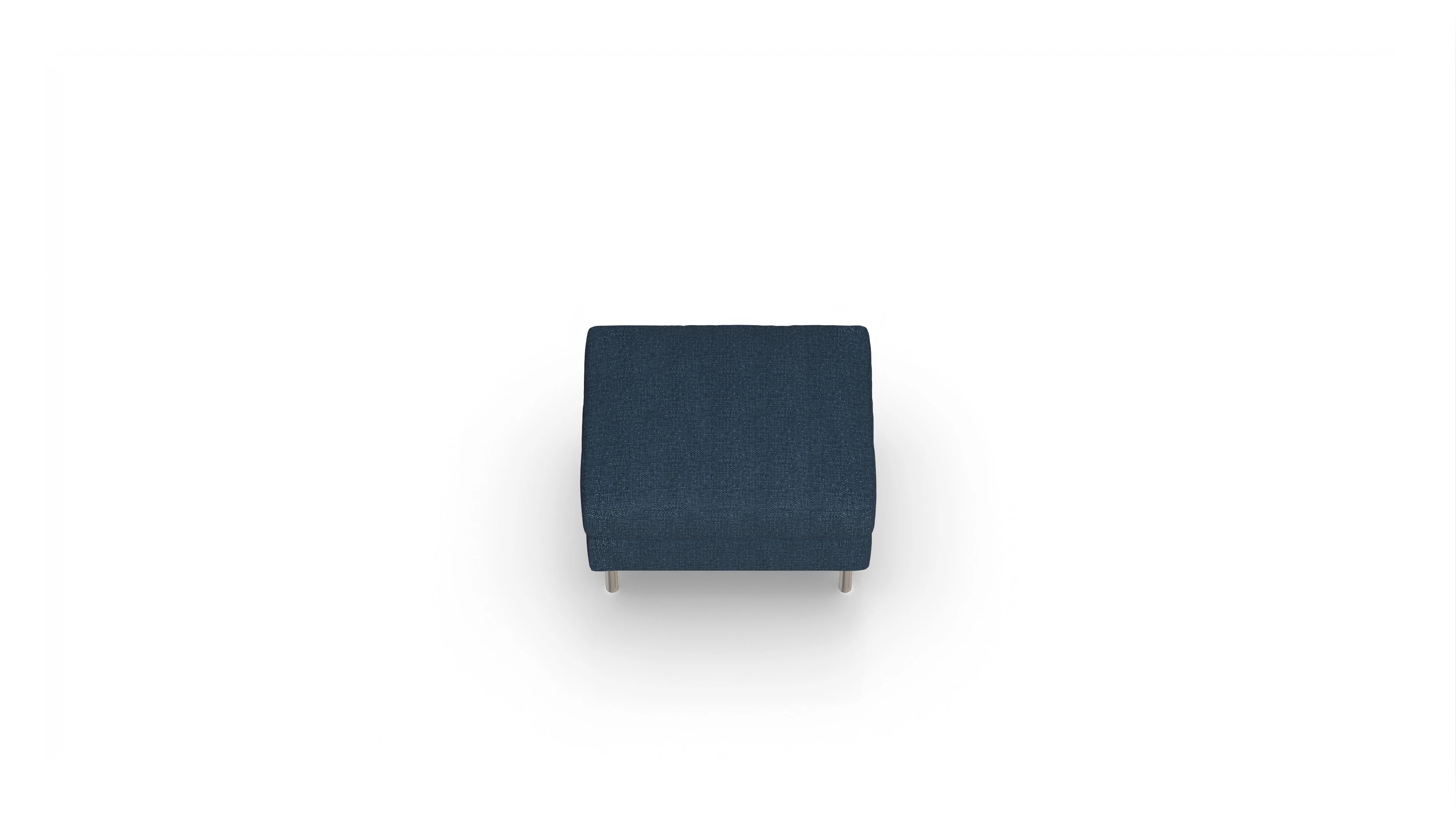 Design-Hocker Silea Ansicht des Produktes Silea Hocker in Stoff blau