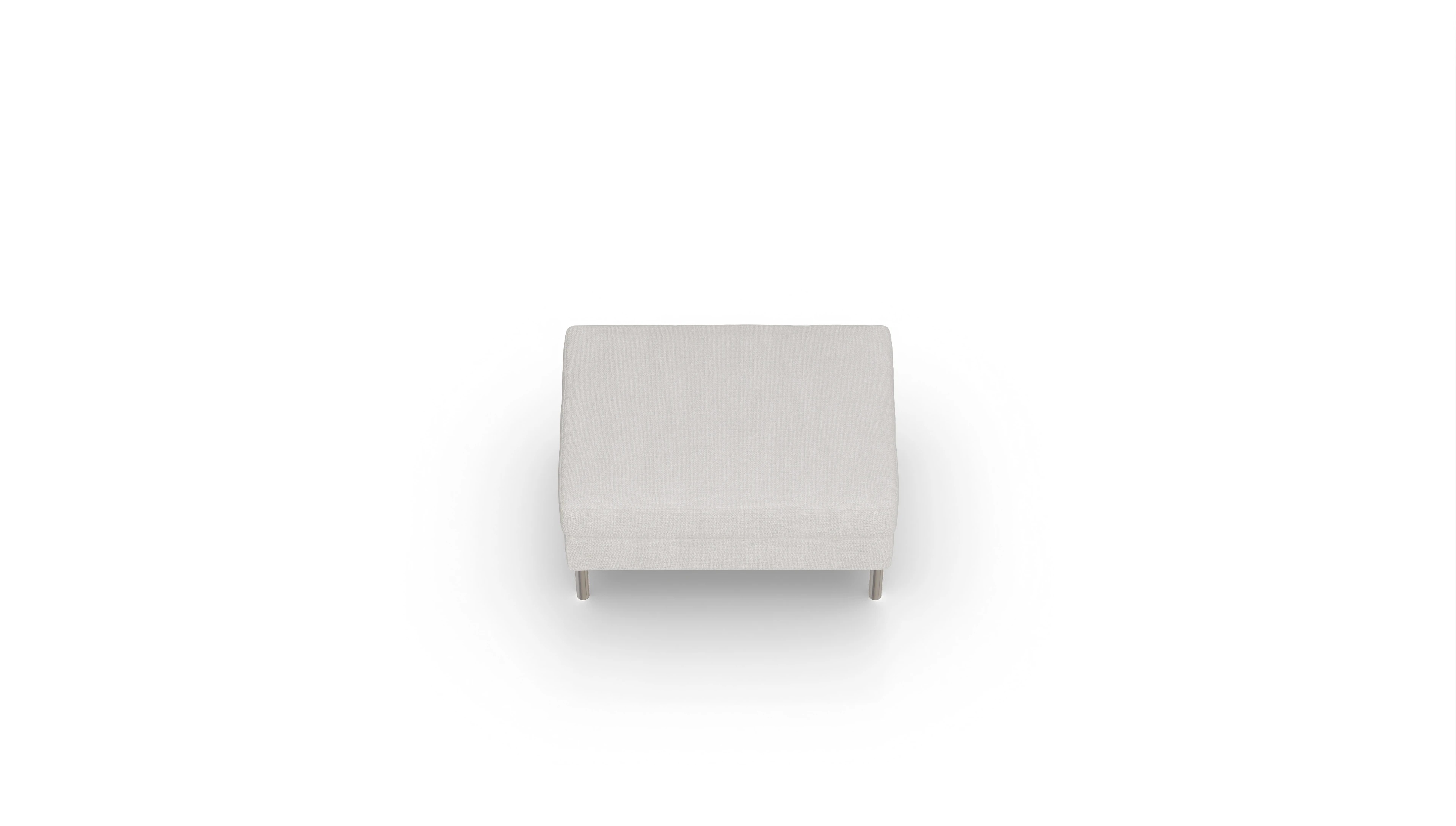 Design-Hocker Silea Ansicht des Produktes Silea Hocker in Stoff weiß