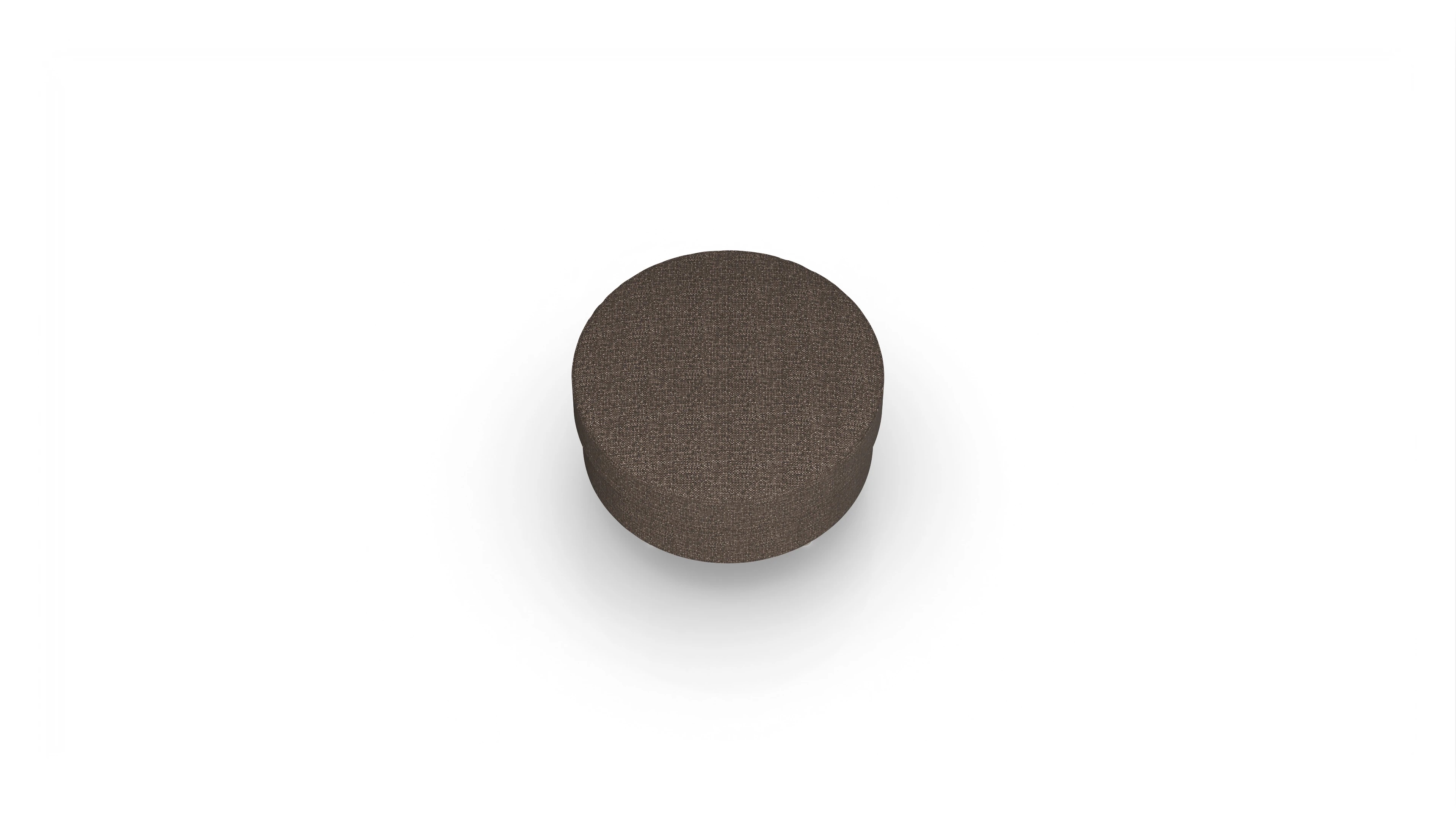 Design-Hocker Silea Ansicht des Produktes Silea Hocker in Stoff braun