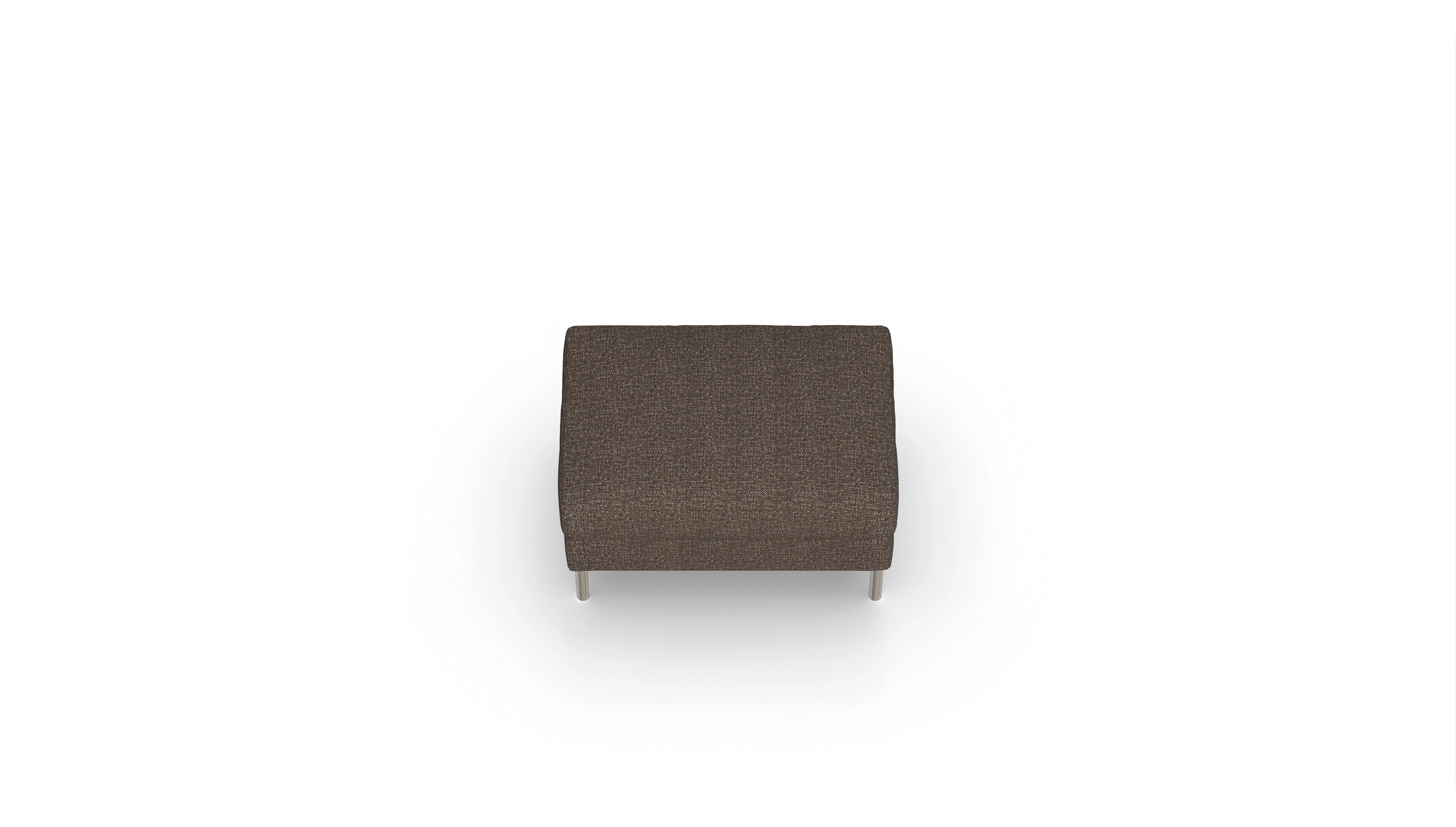 Design-Hocker Silea Ansicht des Produktes Silea Hocker in Stoff braun