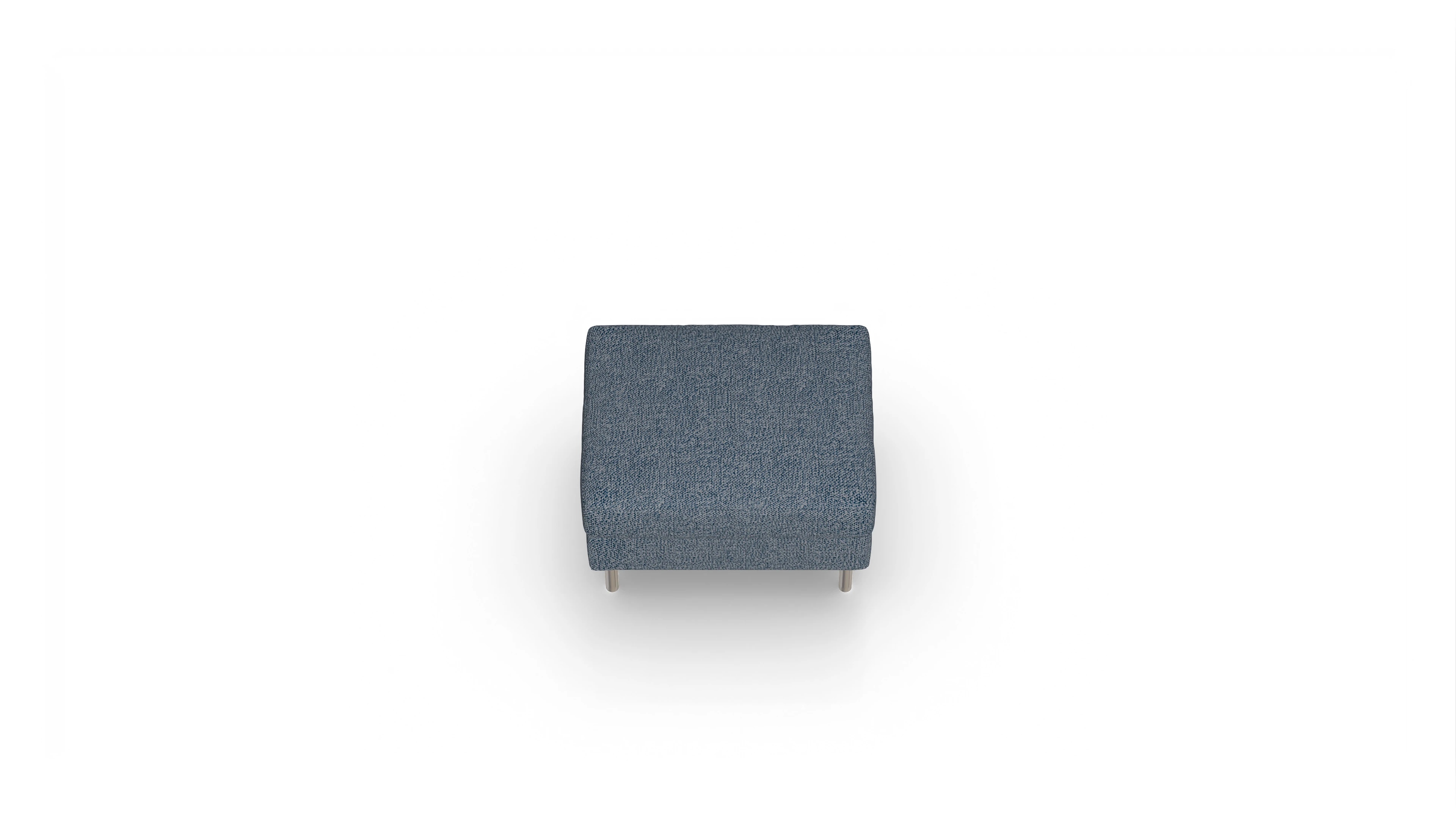 Design-Hocker Silea Ansicht des Produktes Silea Hocker in Stoff blau