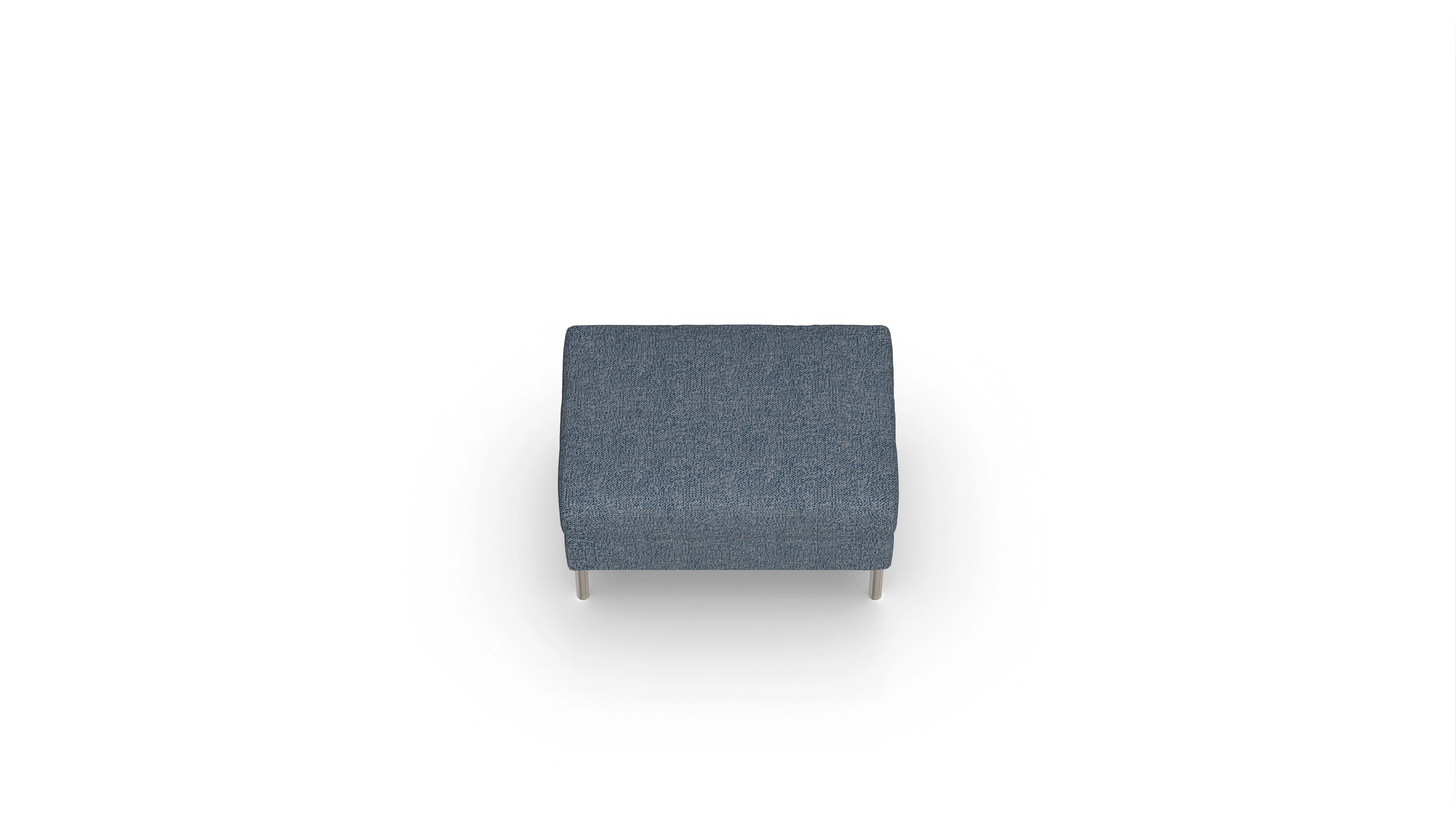 Ansicht des Produktes Silea Hocker in Stoff blau