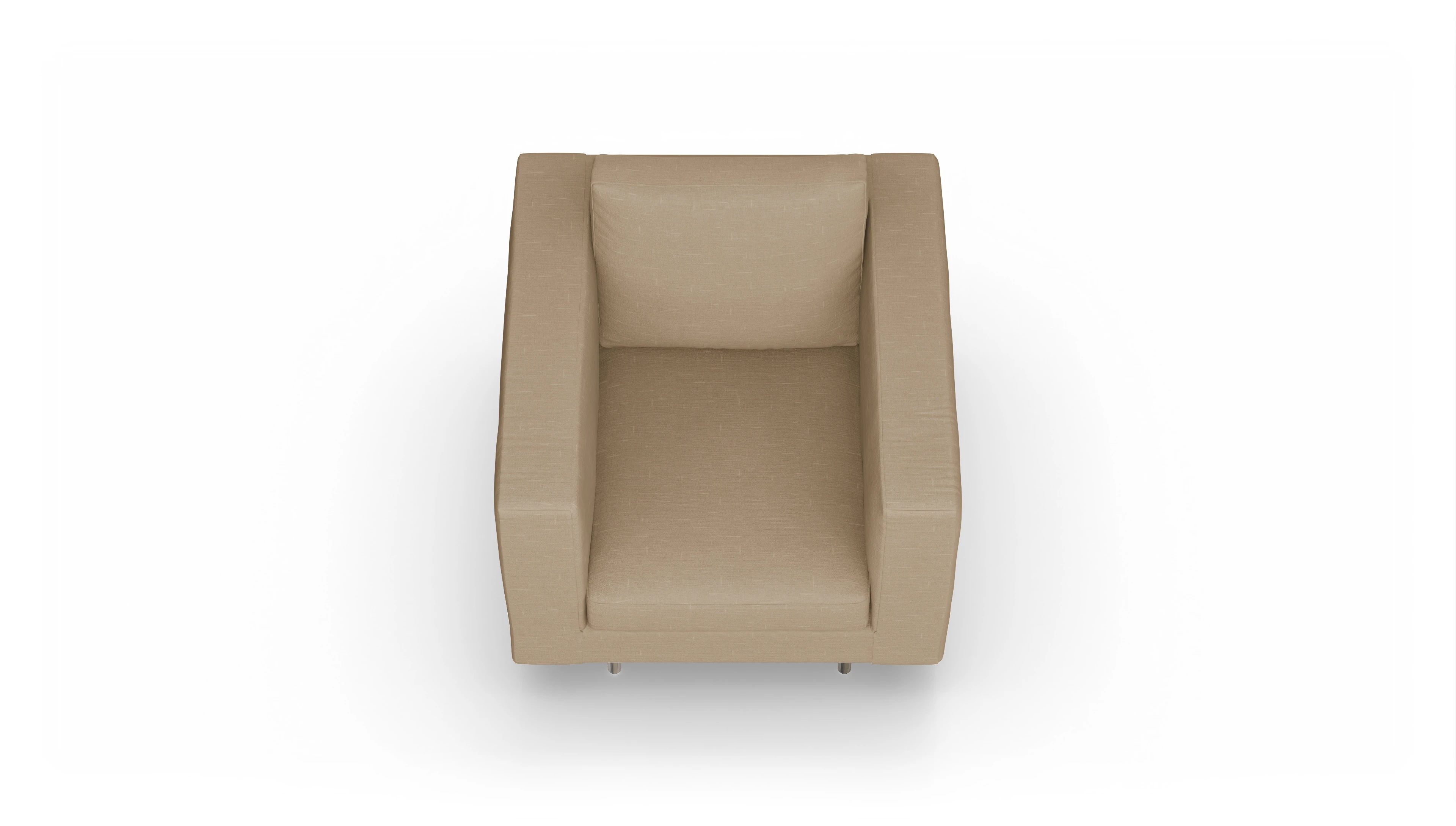 Design-Sessel Silea Ansicht des Produktes Silea Sessel in Stoff braun