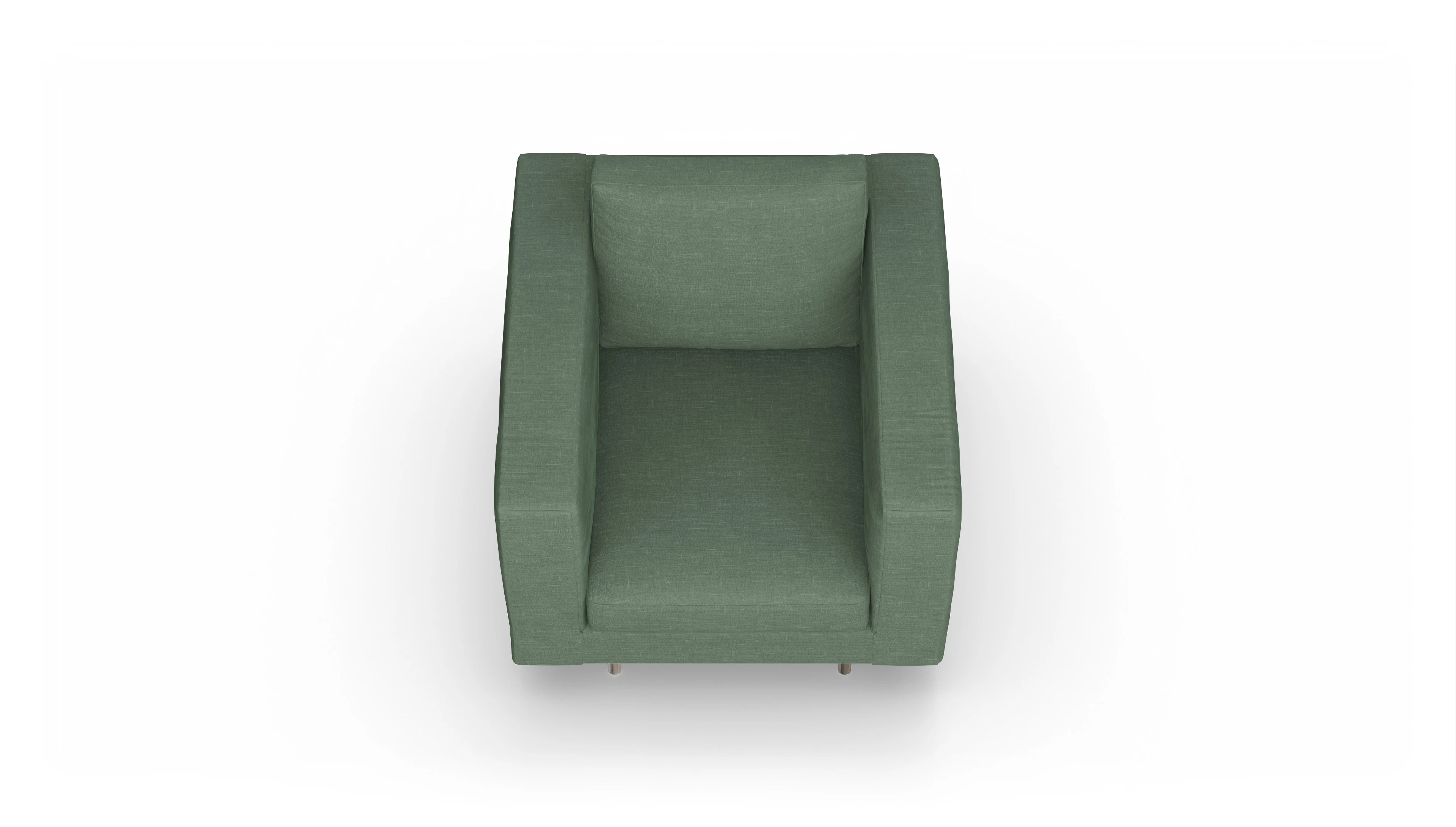 Design-Sessel Silea Ansicht des Produktes Silea Sessel in Stoff grün