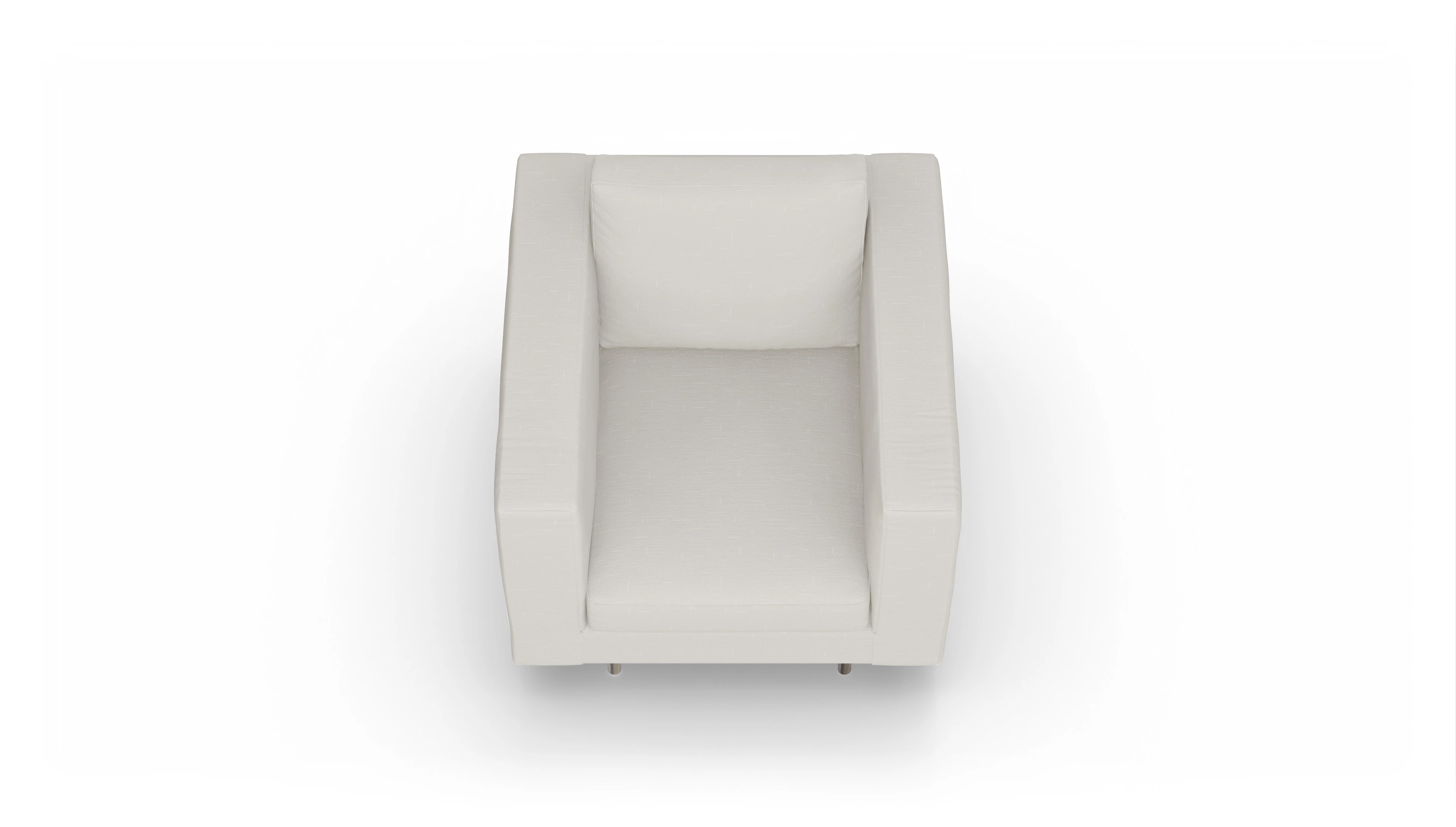 Design-Sessel Silea Ansicht des Produktes Silea Sessel in Stoff weiß