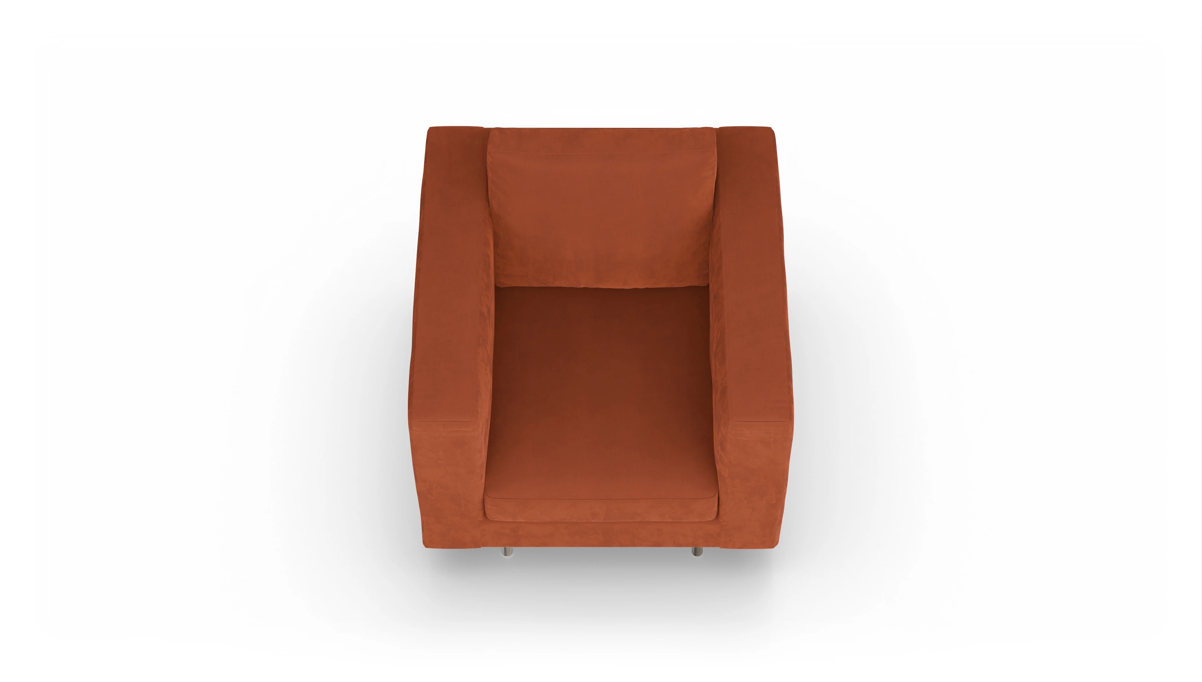 Design-Sessel Silea Ansicht des Produktes Silea Sessel in Samt orange