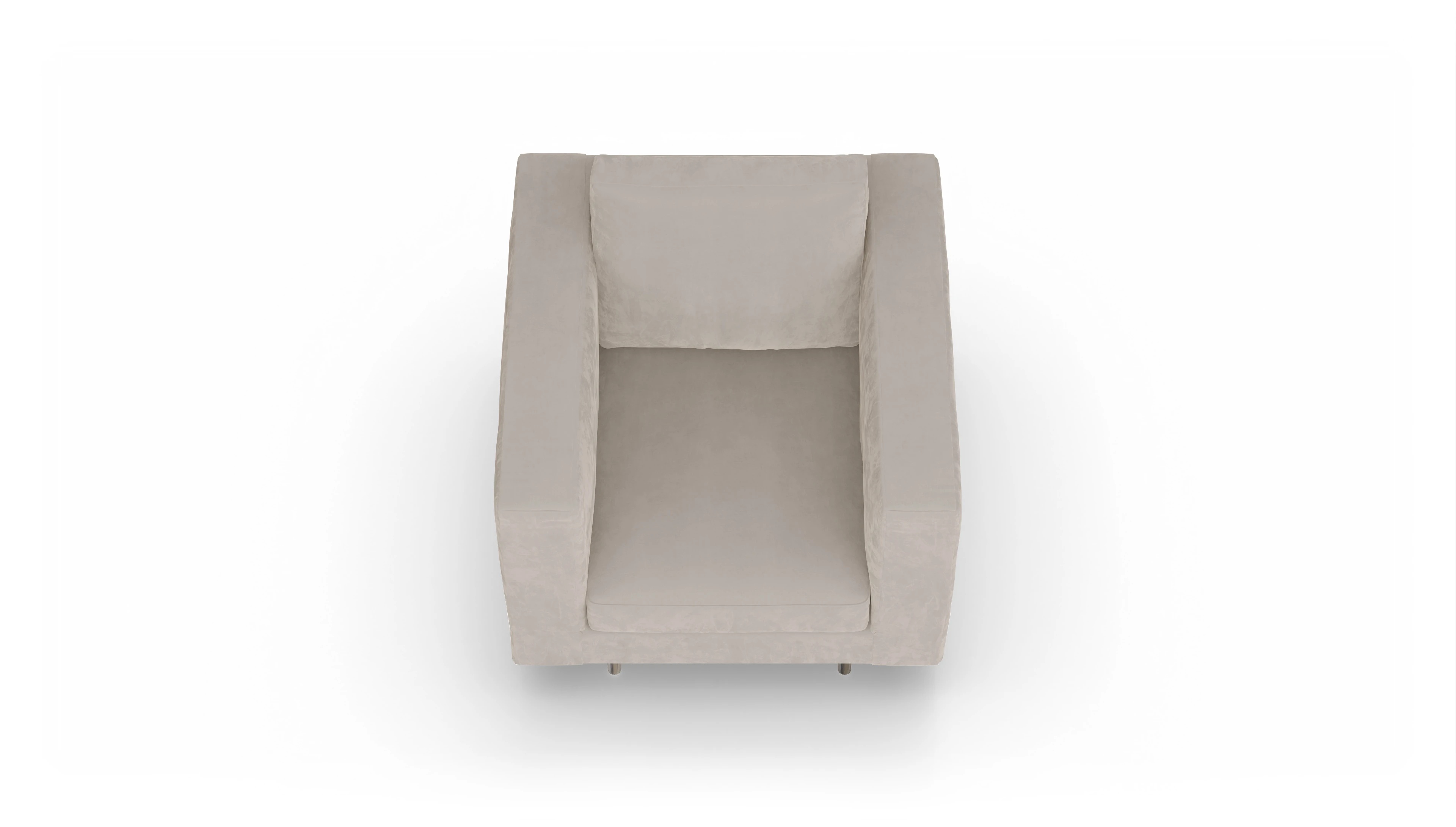 Design-Sessel Silea Ansicht des Produktes Silea Sessel in Samt grau