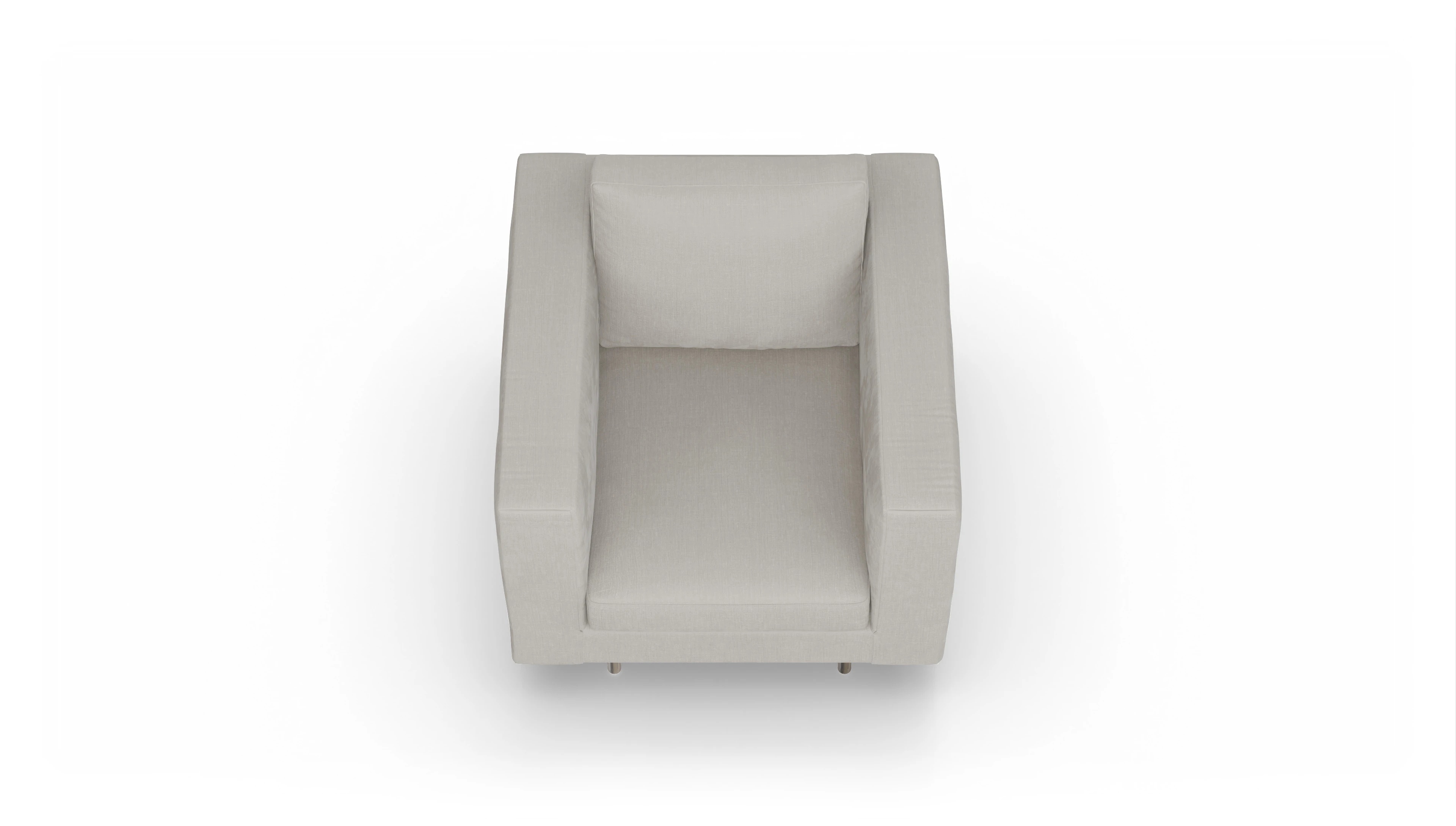 Design-Sessel Silea Ansicht des Produktes Silea Sessel in Stoff weiß