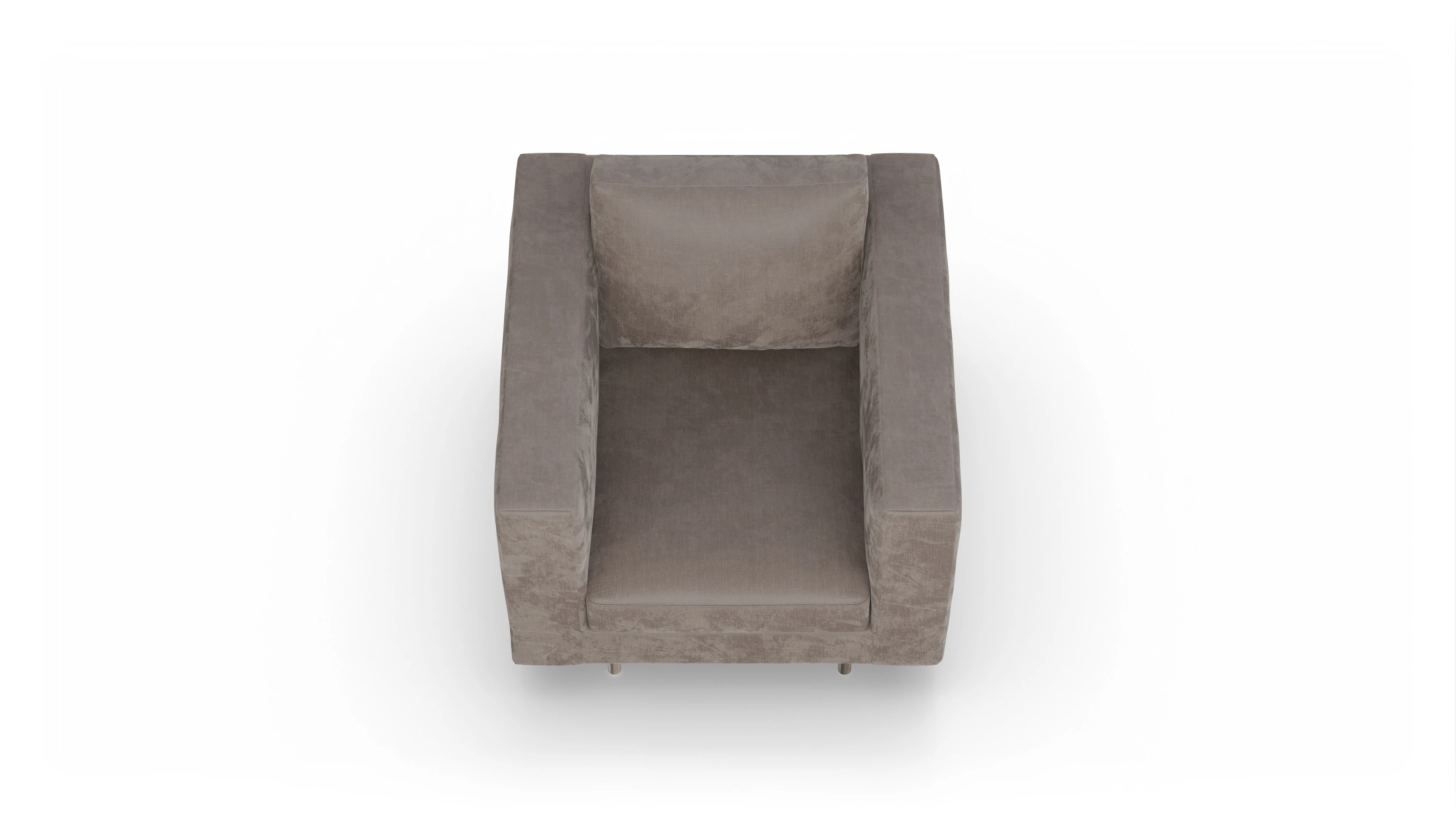 Design-Sessel Silea Ansicht des Produktes Silea Sessel in Stoff braun