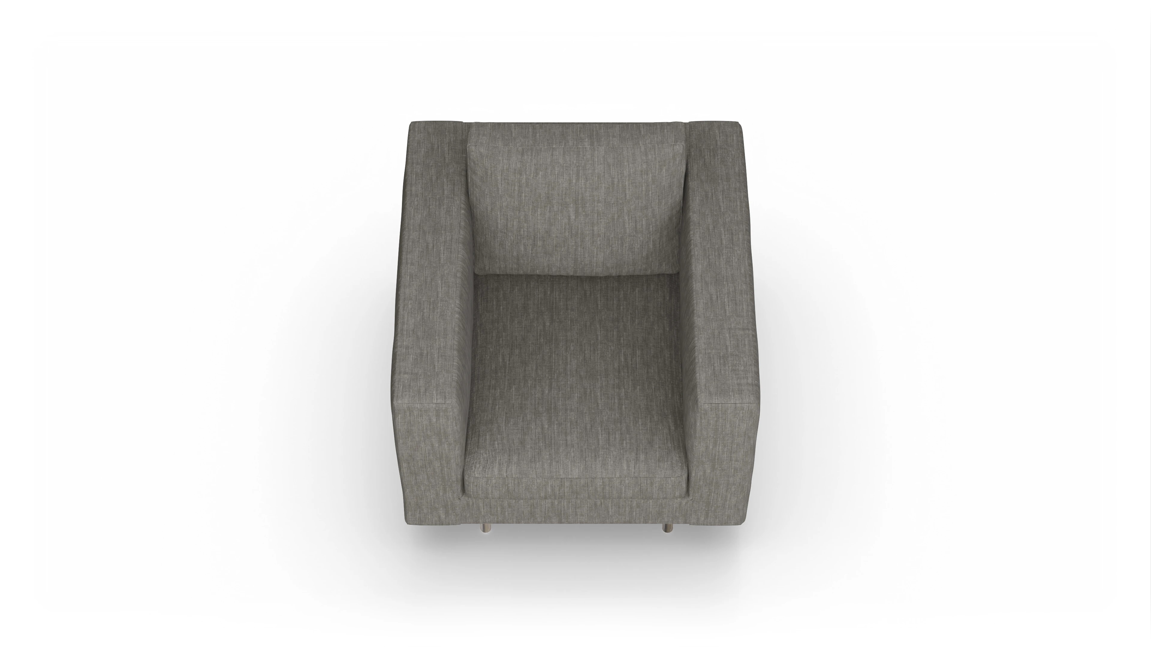 Design-Sessel Silea Ansicht des Produktes Silea Sessel in Stoff grau