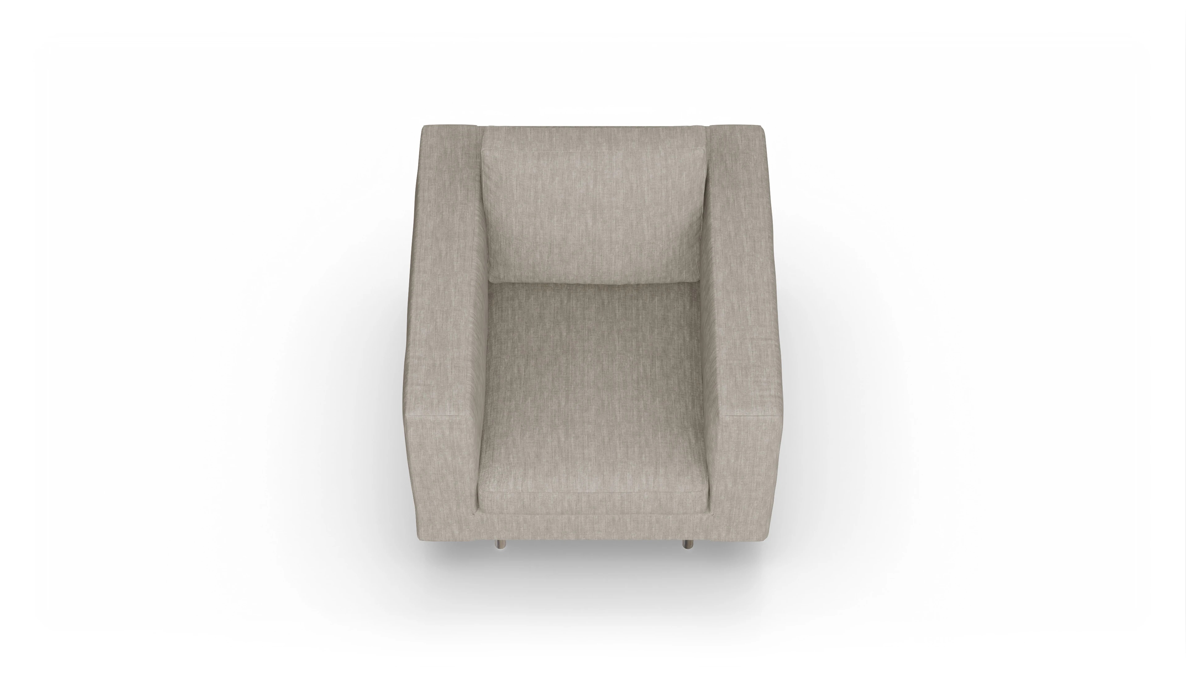 Design-Sessel Silea Ansicht des Produktes Silea Sessel in Stoff beige