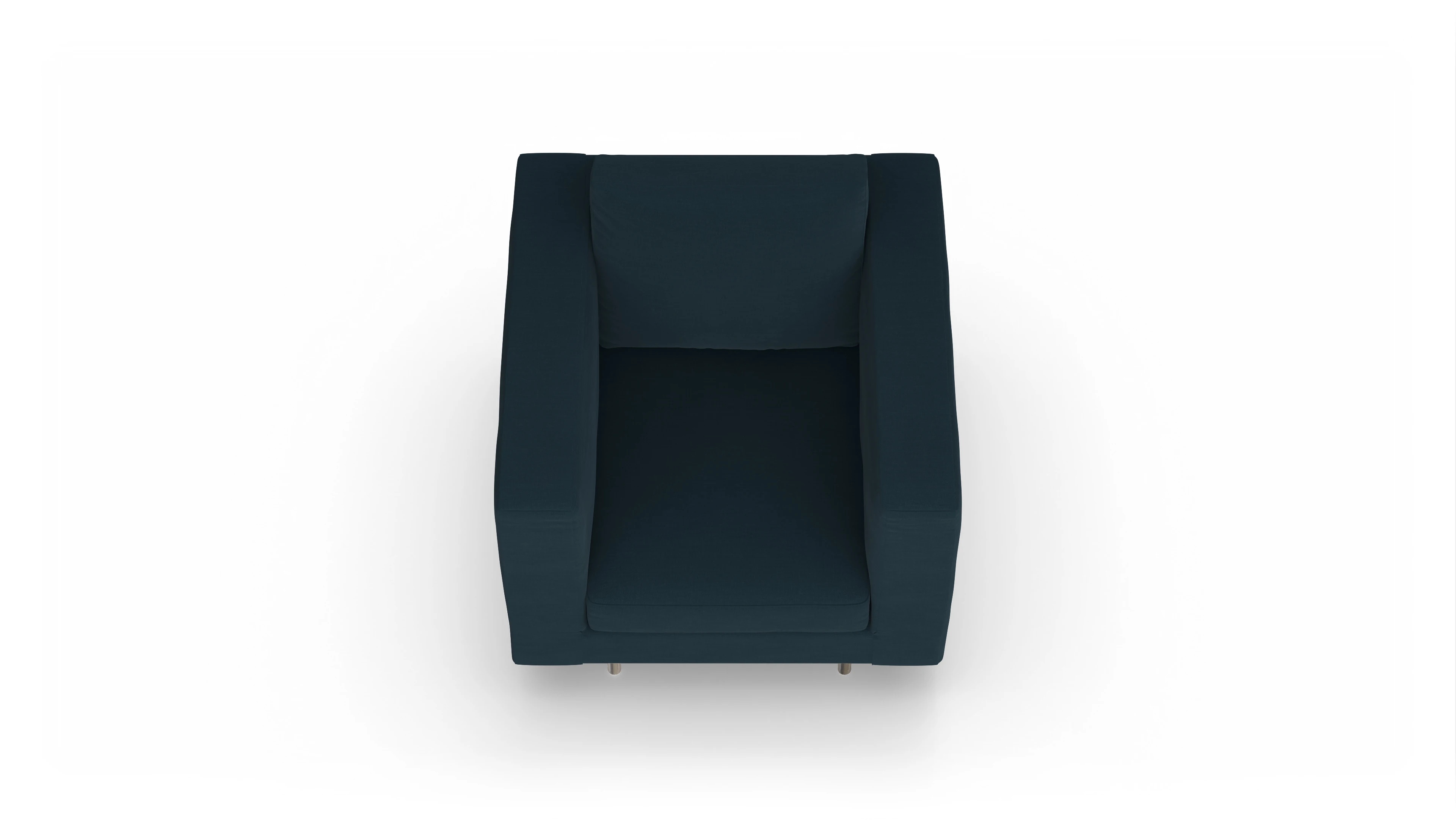 Design-Sessel Silea Ansicht des Produktes Silea Sessel in Stoff blau