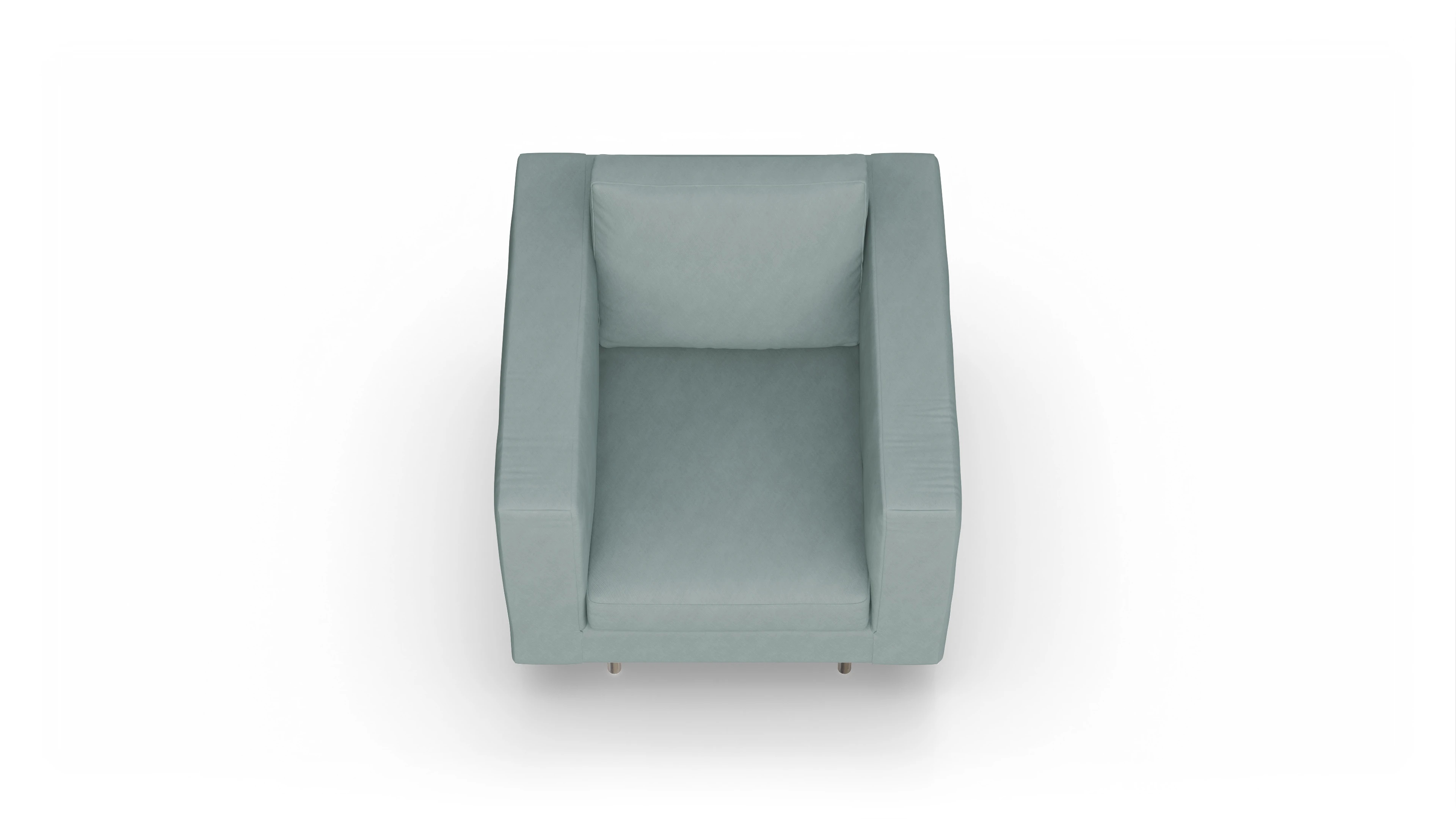 Design-Sessel Silea Ansicht des Produktes Silea Sessel in Stoff blau