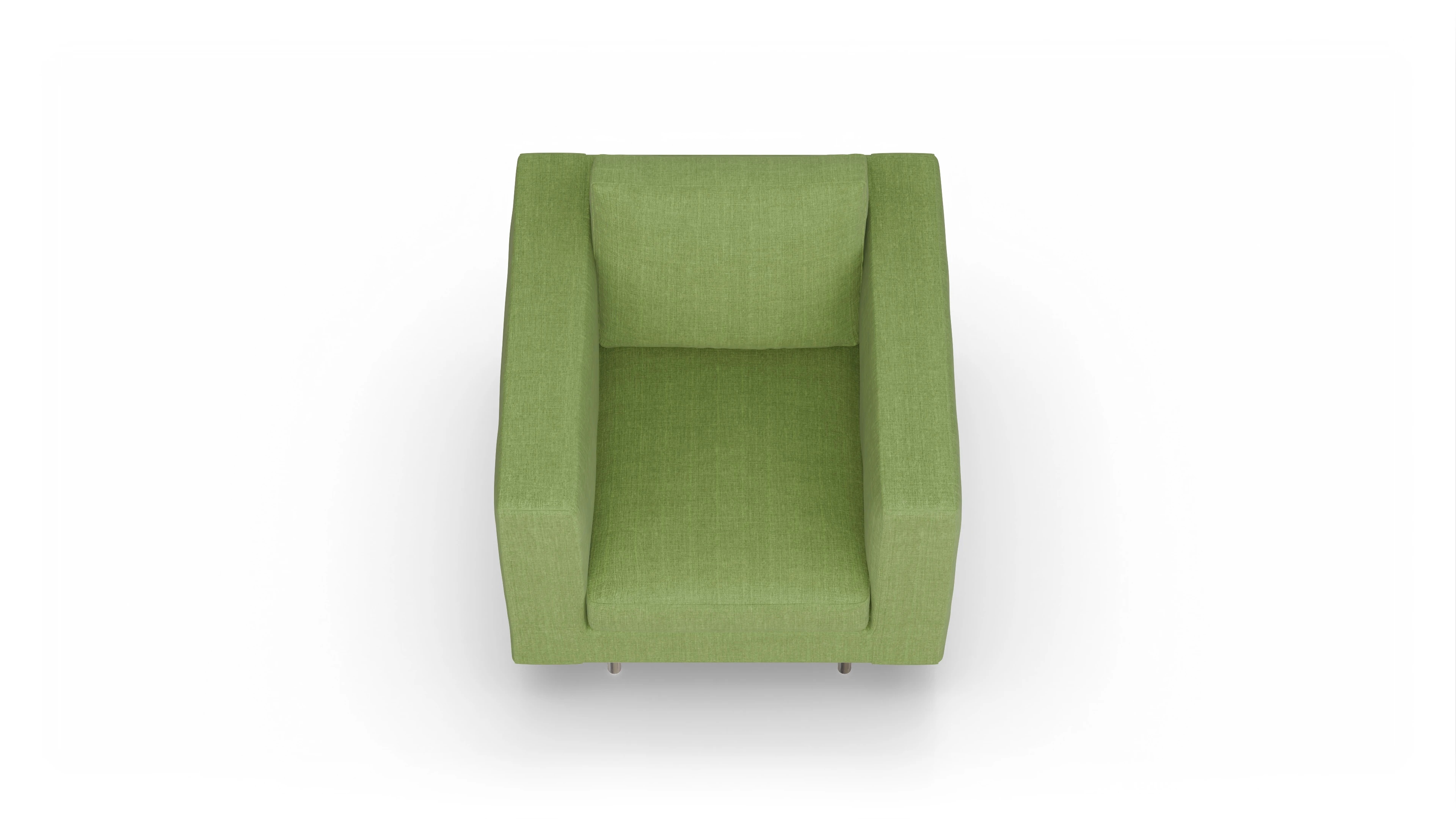Design-Sessel Silea Ansicht des Produktes Silea Sessel in Stoff grün