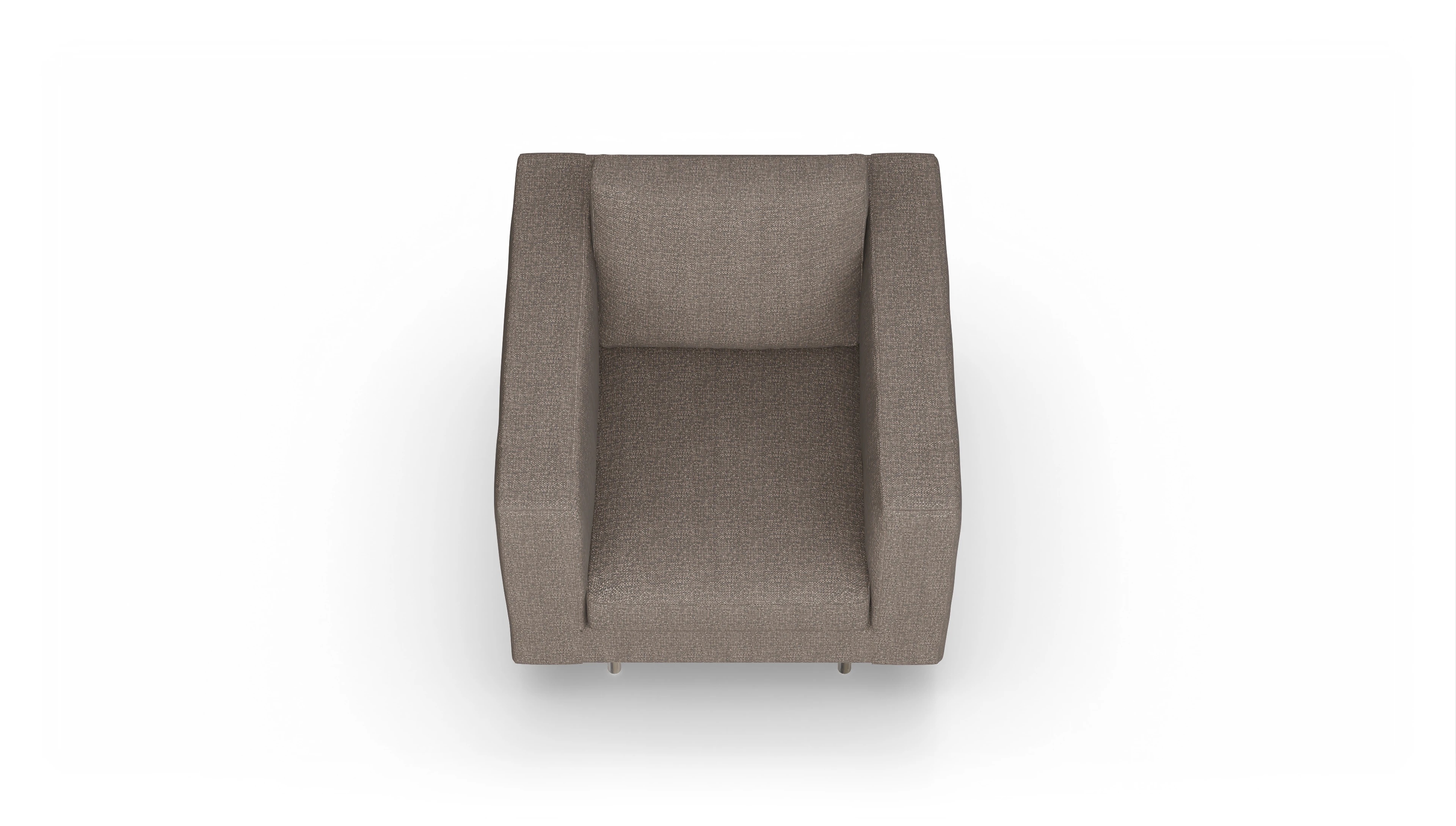 Design-Sessel Silea Ansicht des Produktes Silea Sessel in Stoff braun