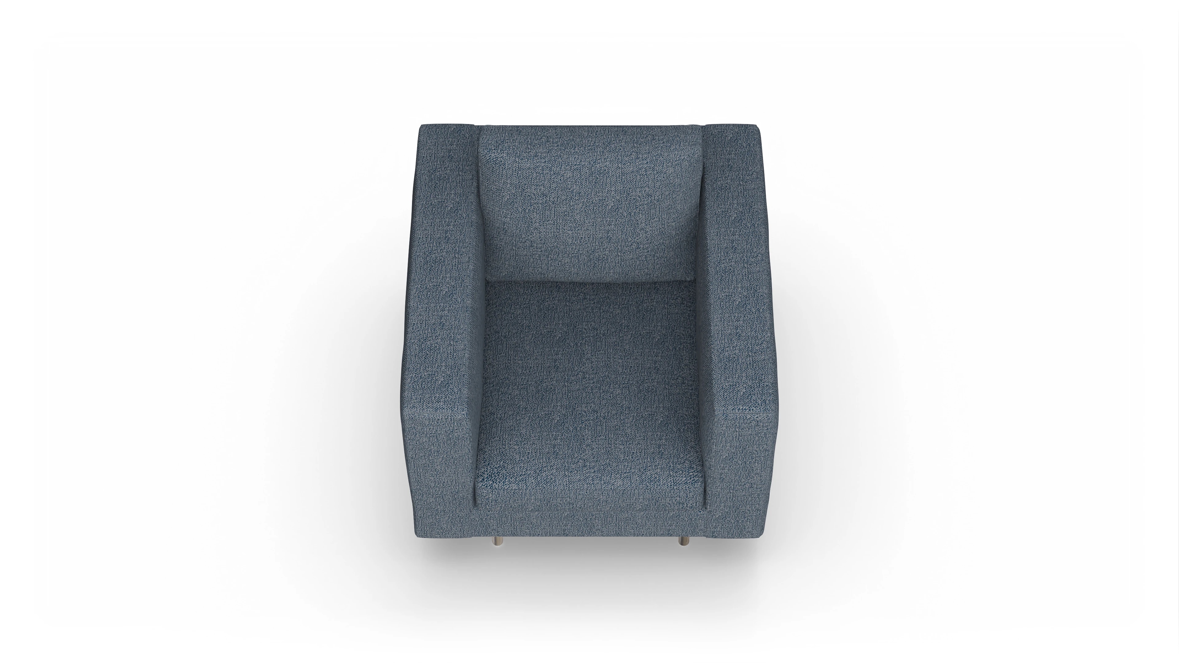 Design-Sessel Silea Ansicht des Produktes Silea Sessel in Stoff blau