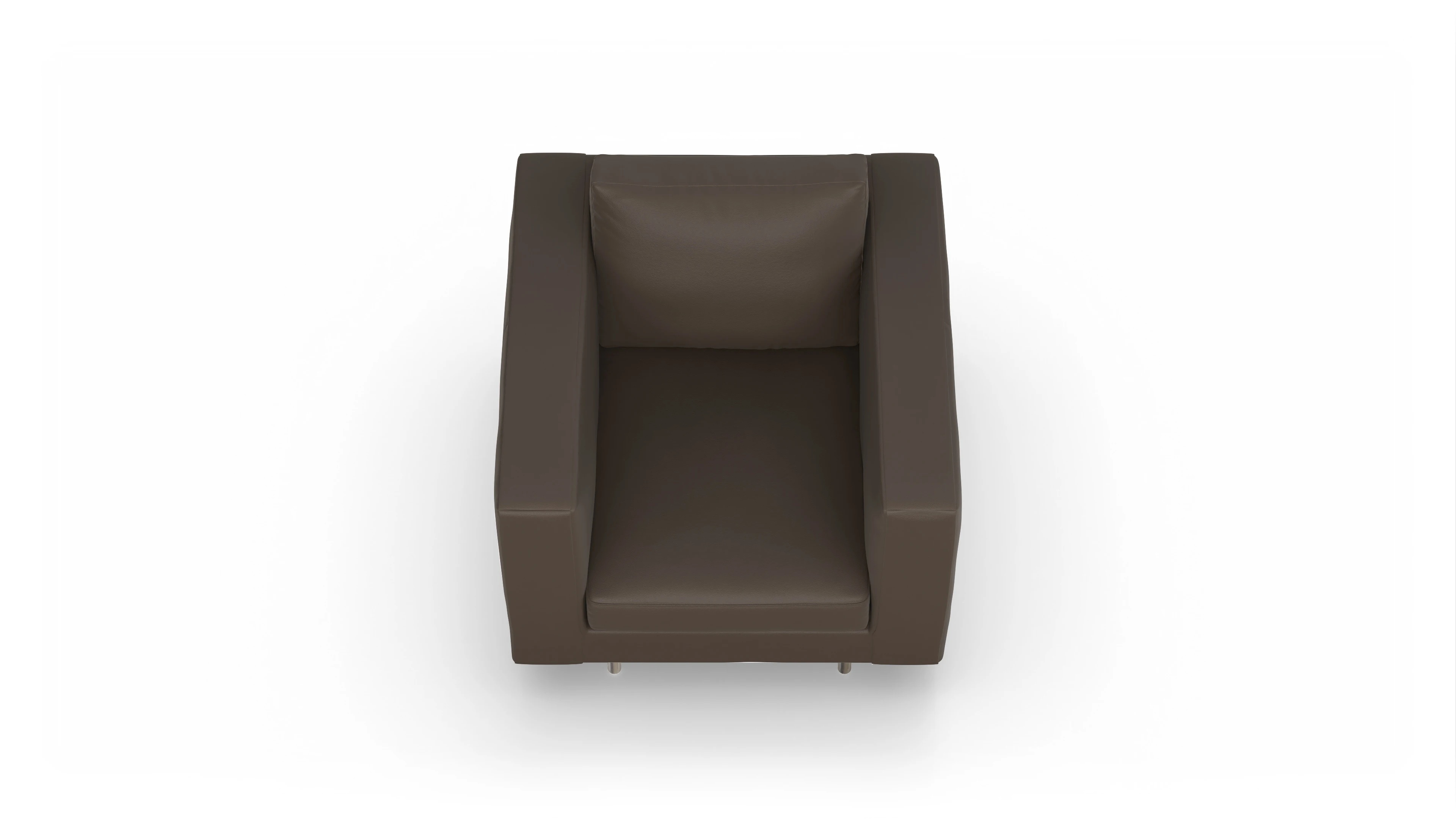 Design-Sessel Silea in Leder Ansicht des Produktes Silea Sessel in Leder braun