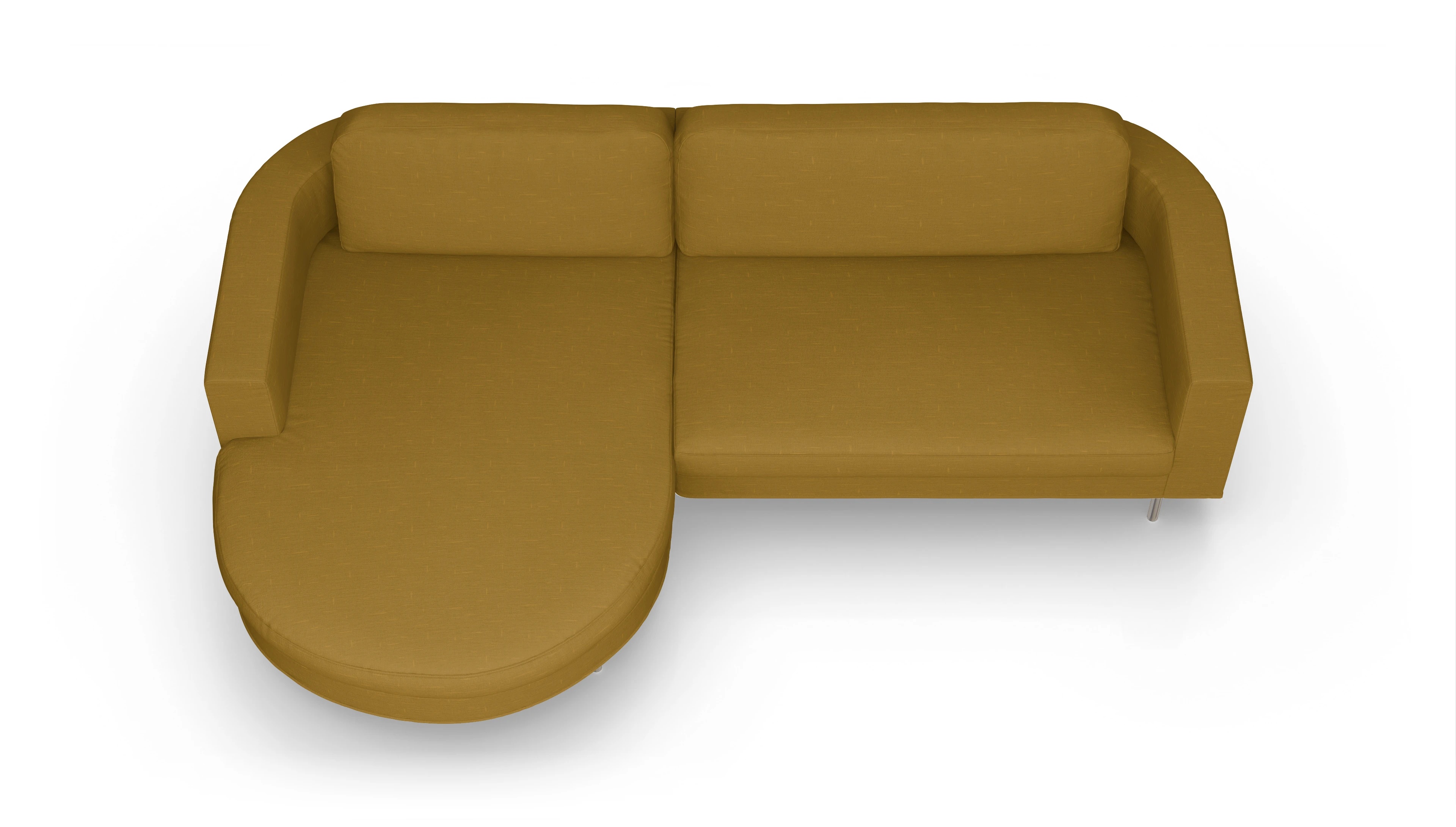 Ansicht des Produktes Girando Sofa mit Rec links in Stoff gelb