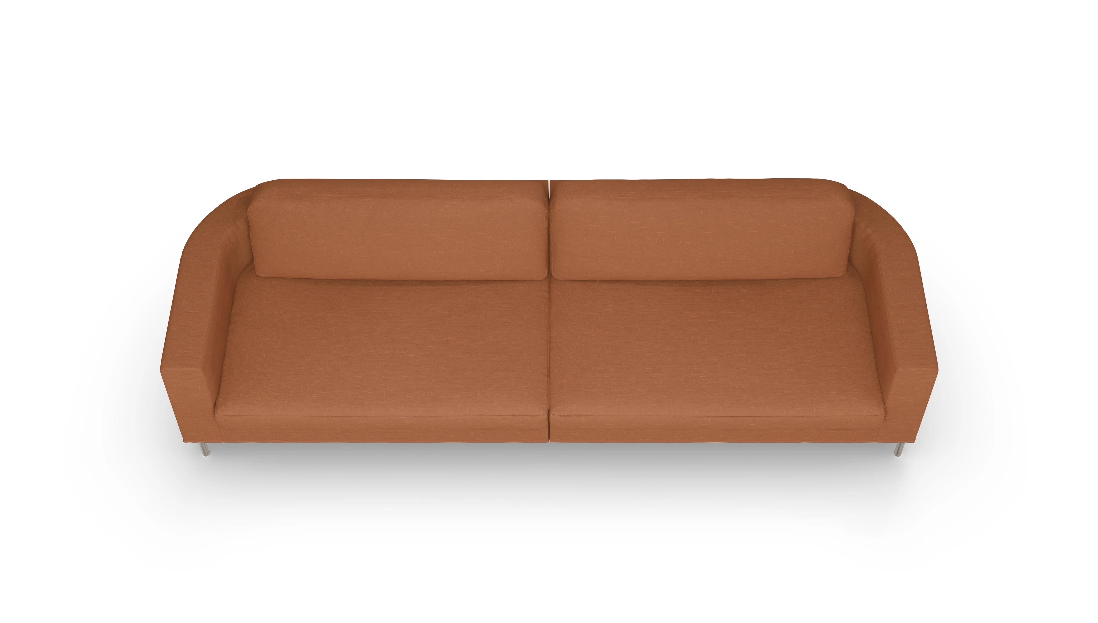 Designer-Stoffsofa Girando Ansicht des Produktes Girando 4-Sitzer in Stoff orange