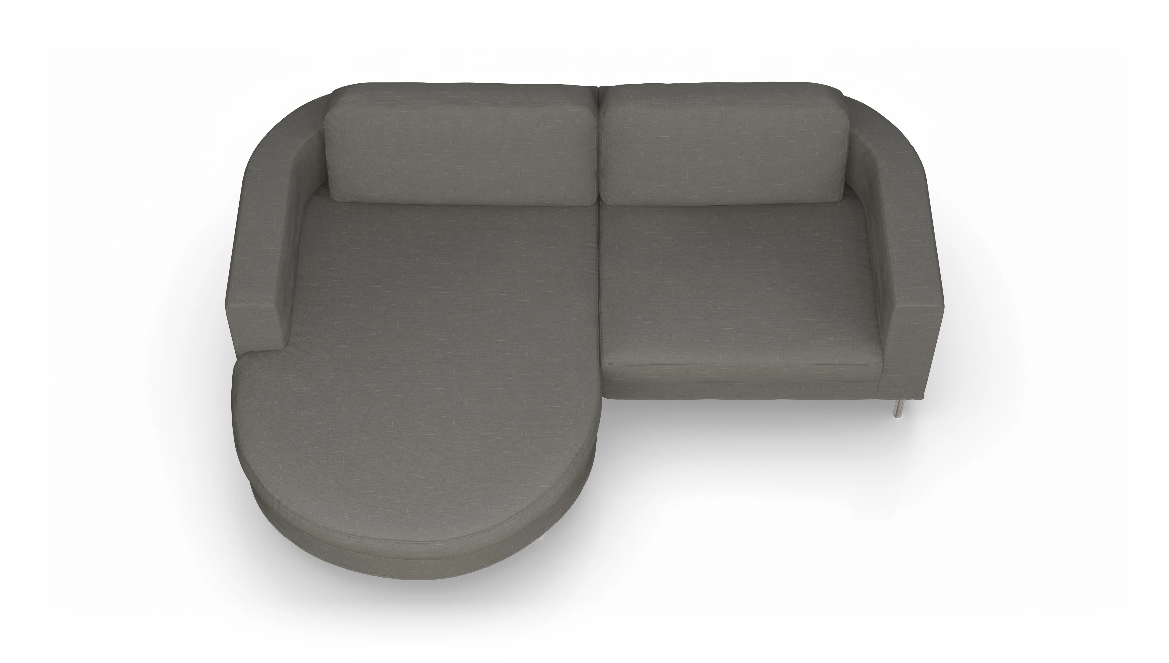 Ansicht des Produktes Girando Sofa mit Rec links in Stoff grau