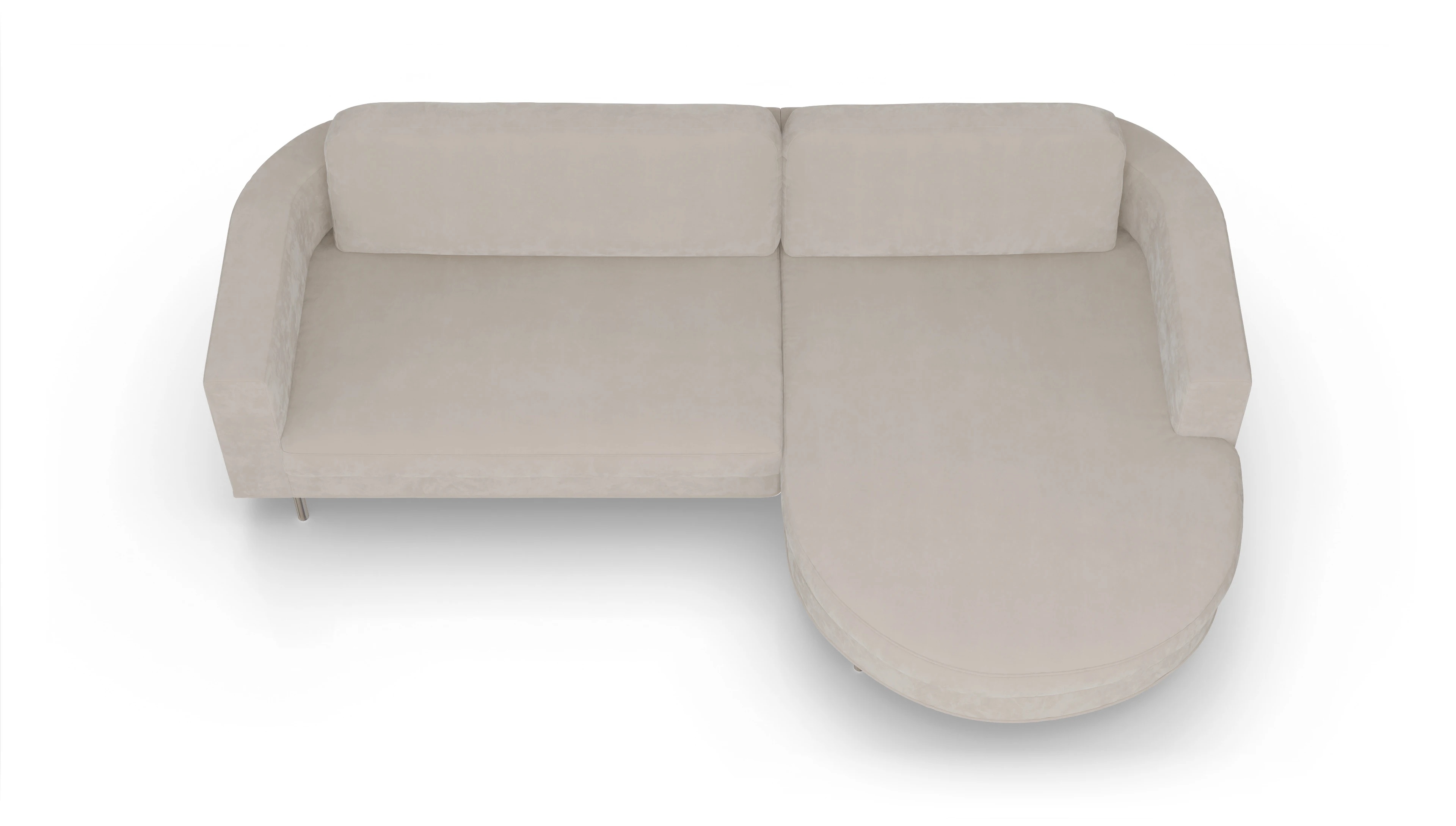 Ansicht des Produktes Girando Sofa mit Rec rechts in Samt weiß