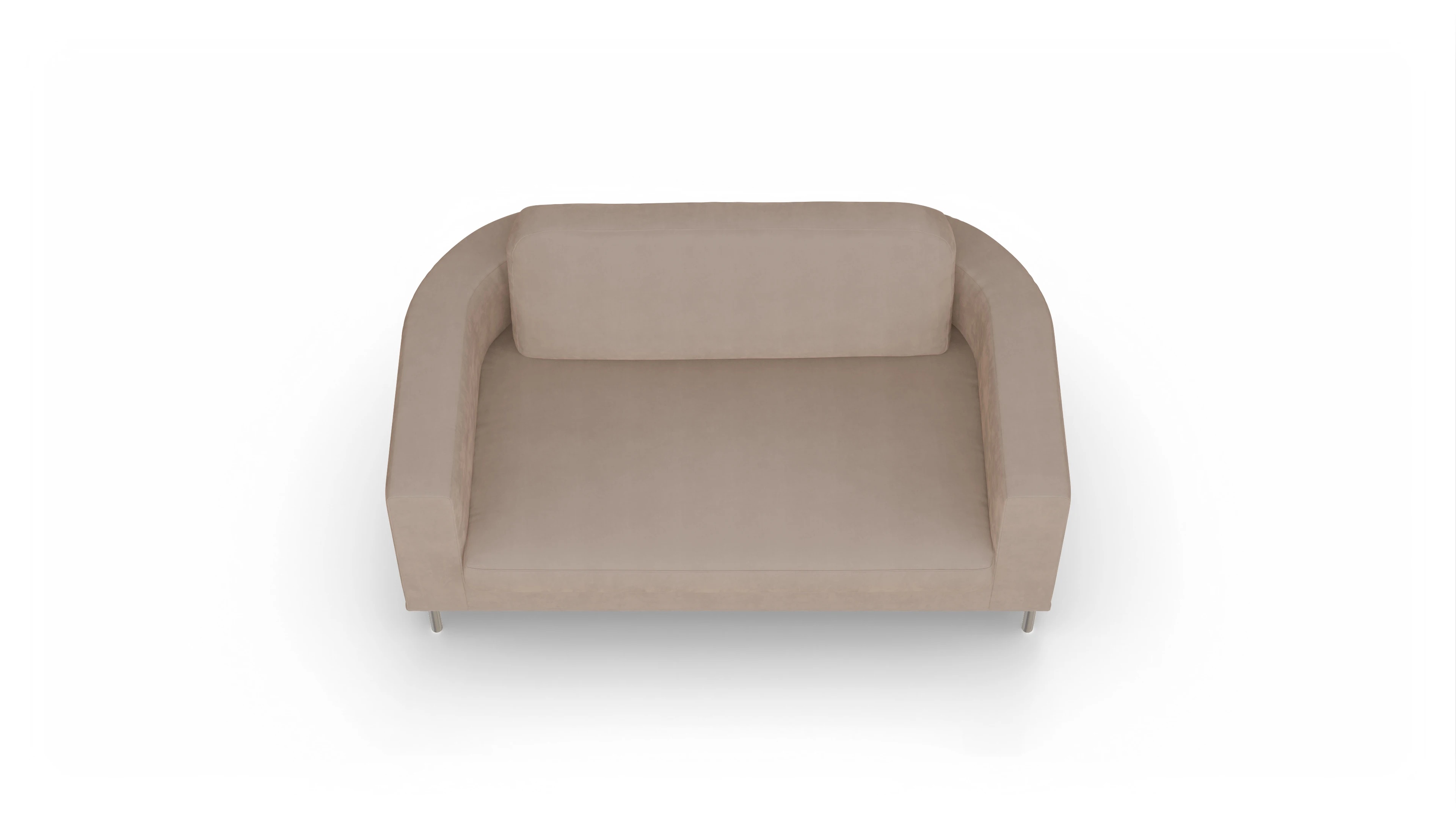Designer-Stoffsofa Girando Ansicht des Produktes Girando 2-Sitzer in Samt beige