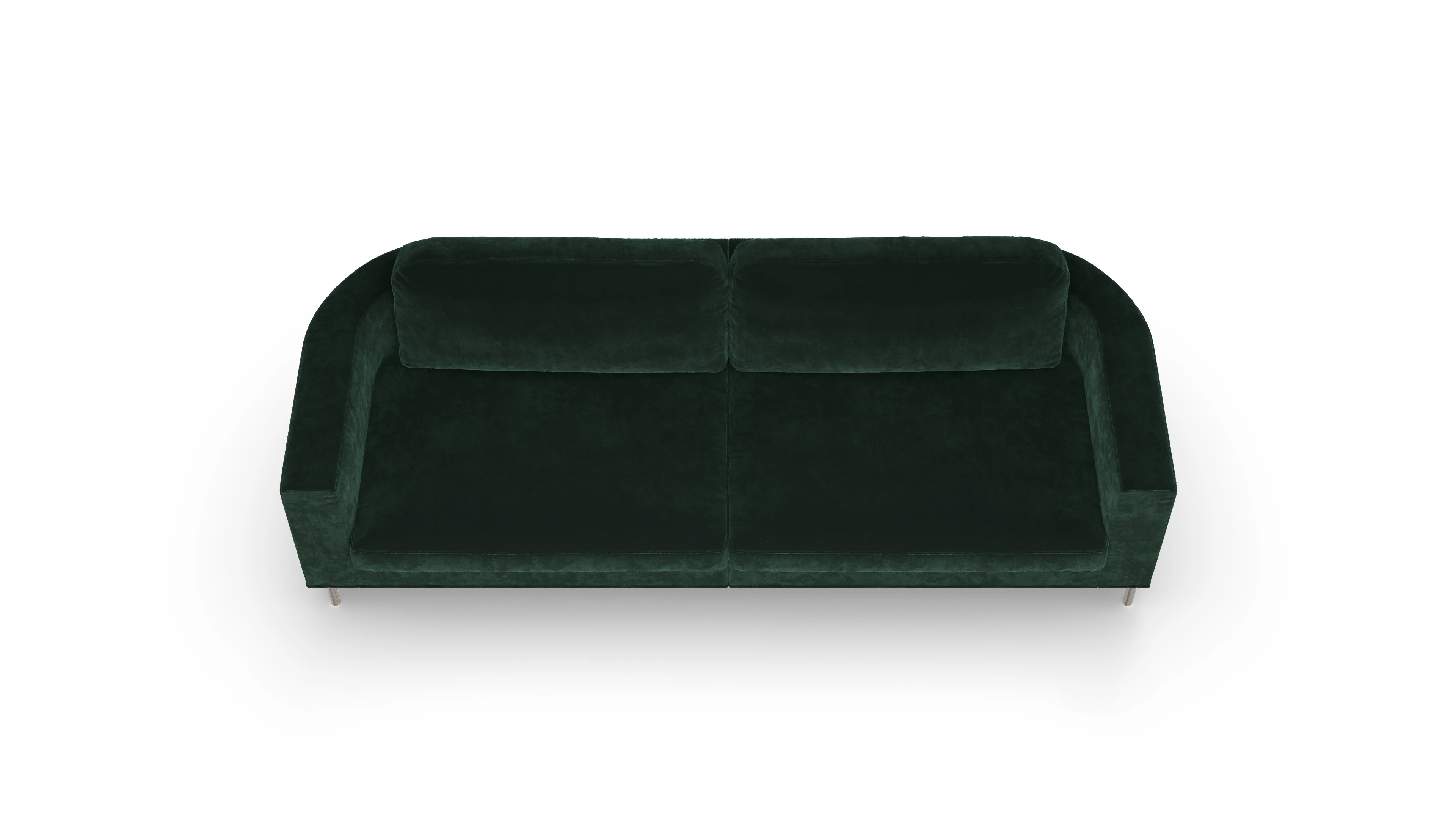 Designer-Stoffsofa Girando Ansicht des Produktes Girando 3,5-Sitzer in Samt grün