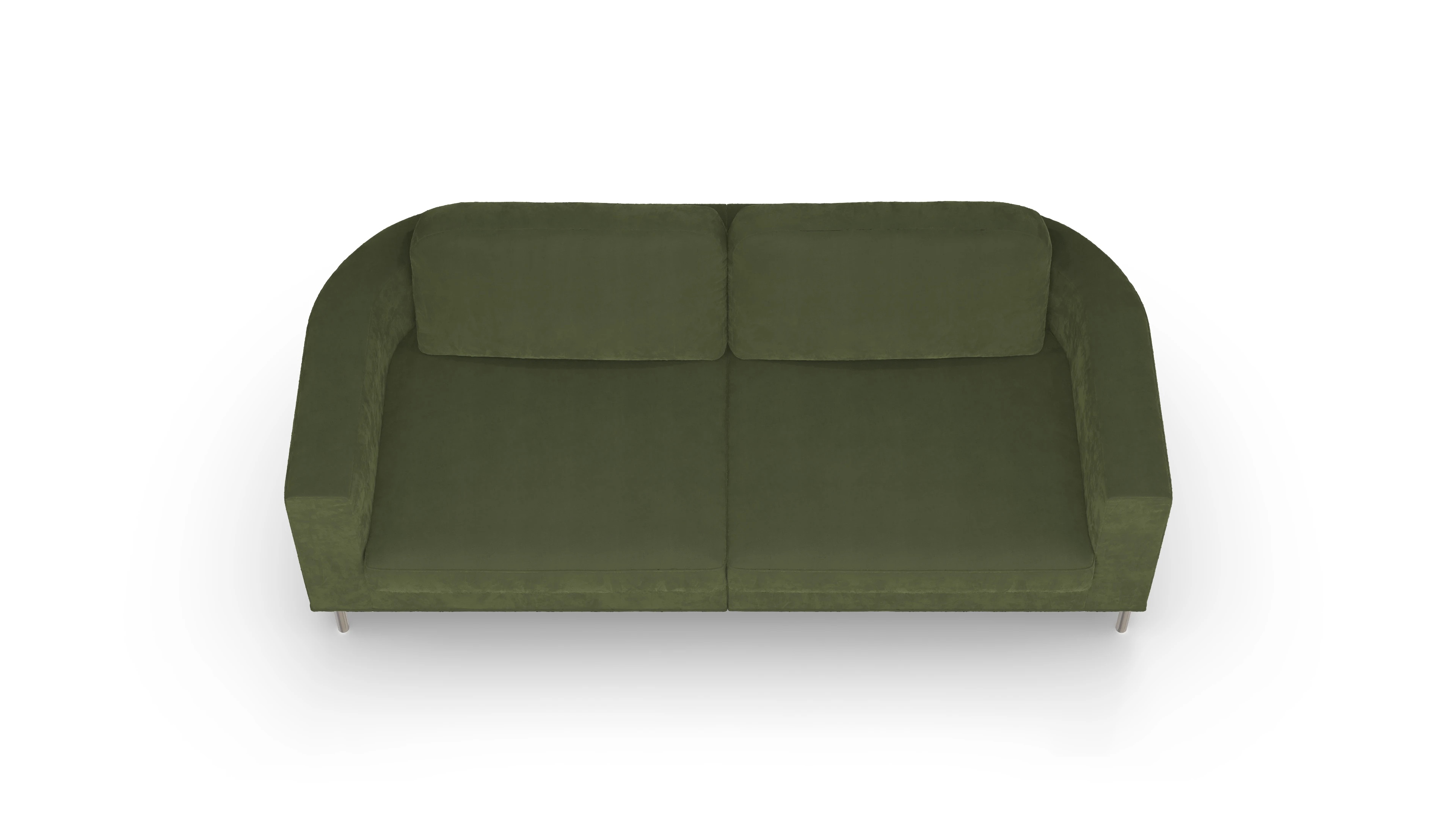 Designer-Stoffsofa Girando Ansicht des Produktes Girando 3-Sitzer in Samt grün
