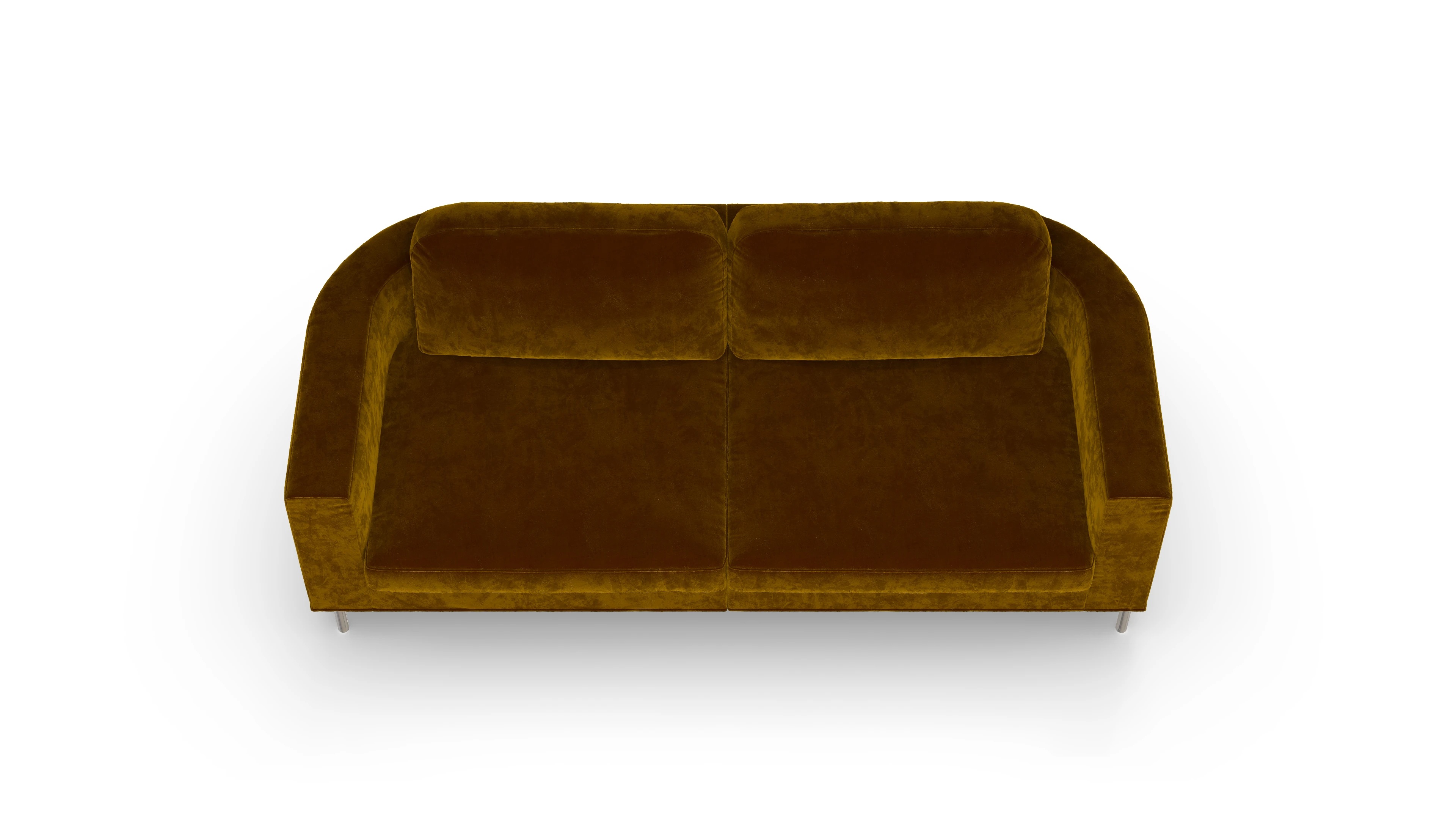 Designer-Stoffsofa Girando Ansicht des Produktes Girando 3-Sitzer in Samt gelb