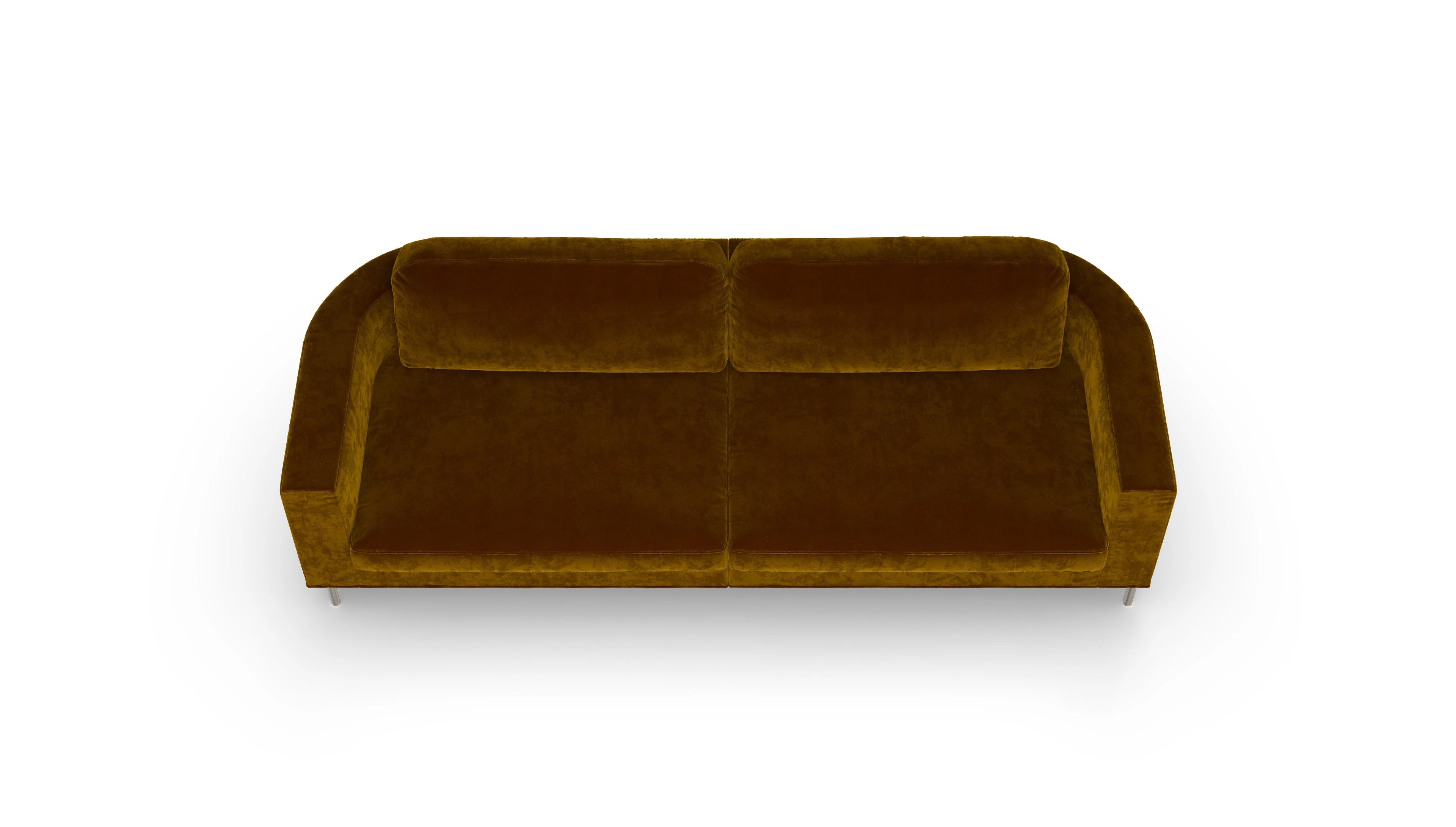 Designer-Stoffsofa Girando Ansicht des Produktes Girando 3,5-Sitzer in Samt gelb