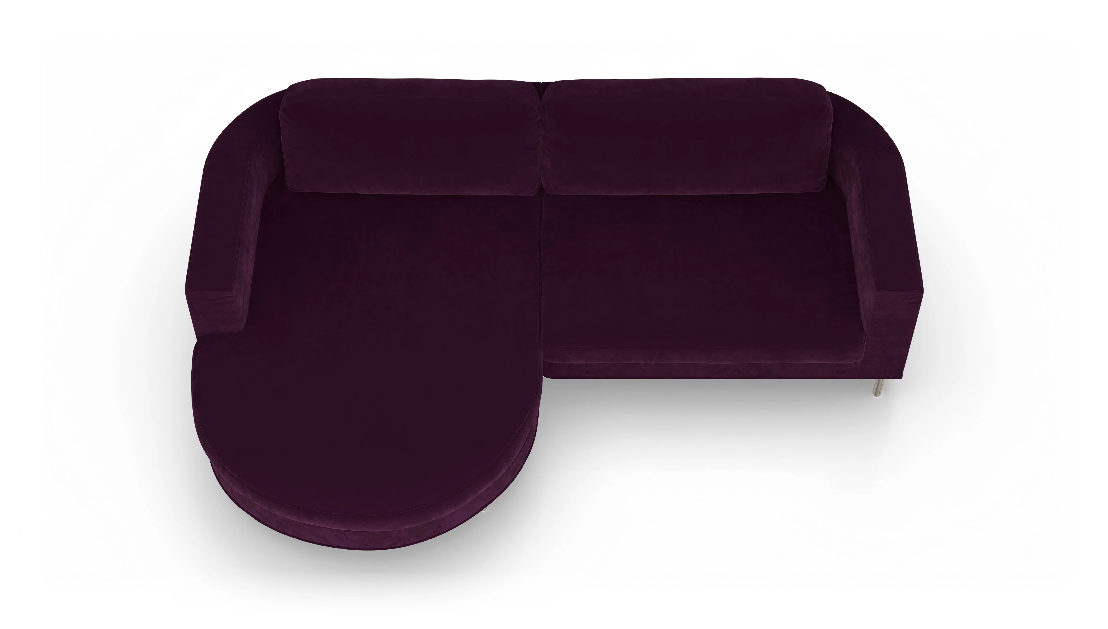 Ansicht des Produktes Girando Sofa mit Rec links in Samt rot