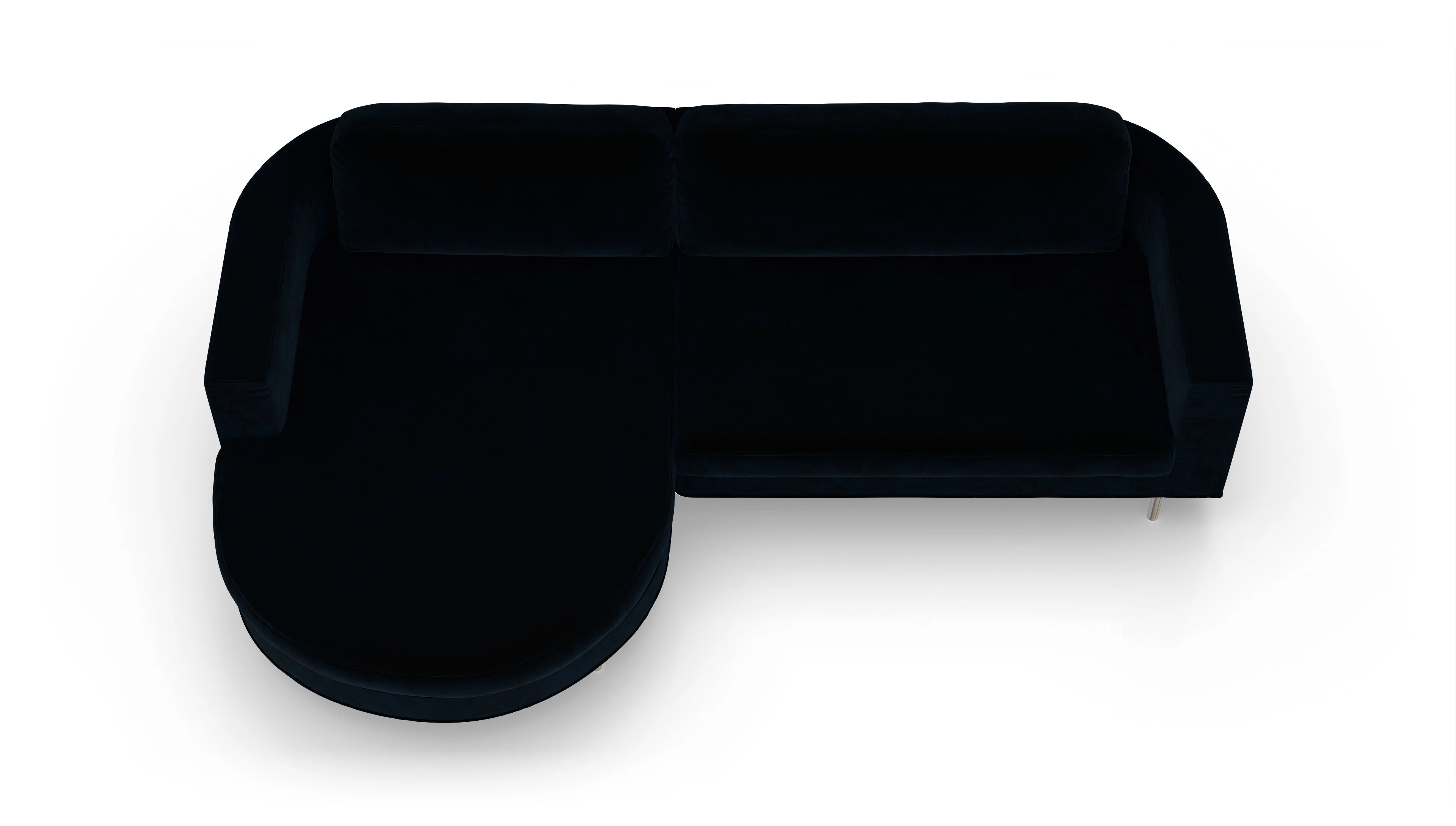 Ansicht des Produktes Girando Sofa mit Rec links in Samt blau