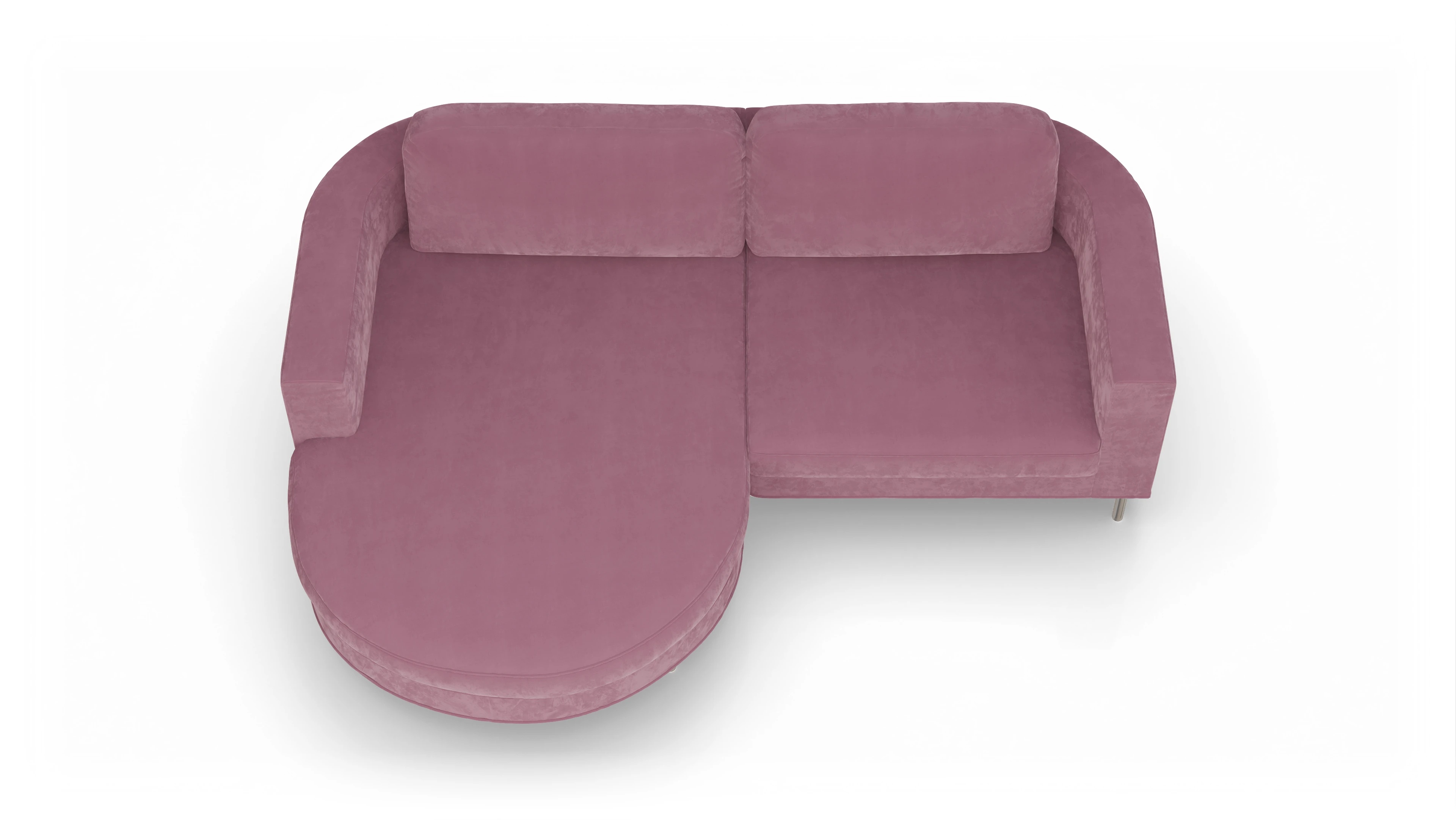 Ansicht des Produktes Girando Sofa mit Rec links in Samt rot