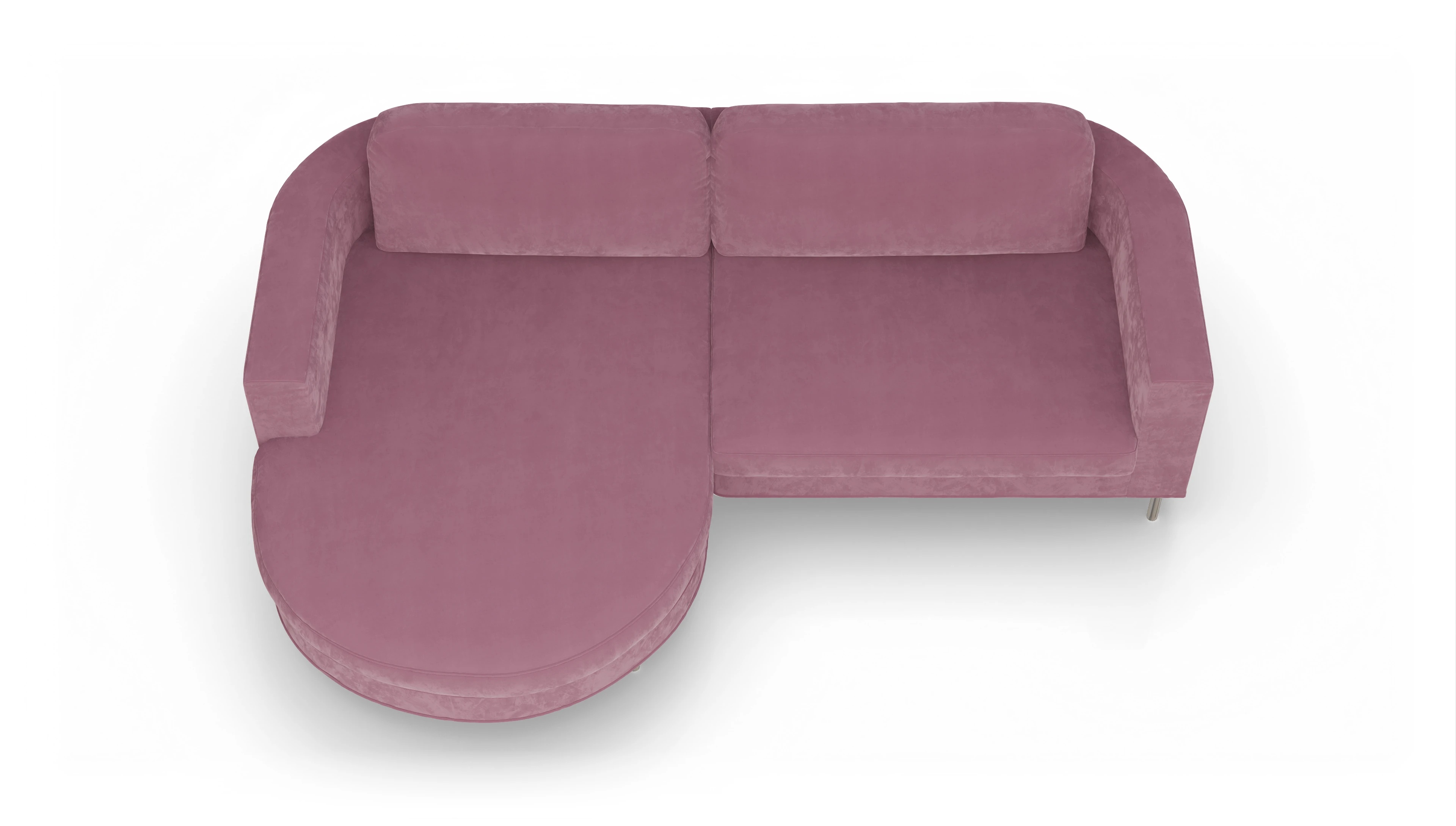 Ansicht des Produktes Girando Sofa mit Rec links in Samt rot