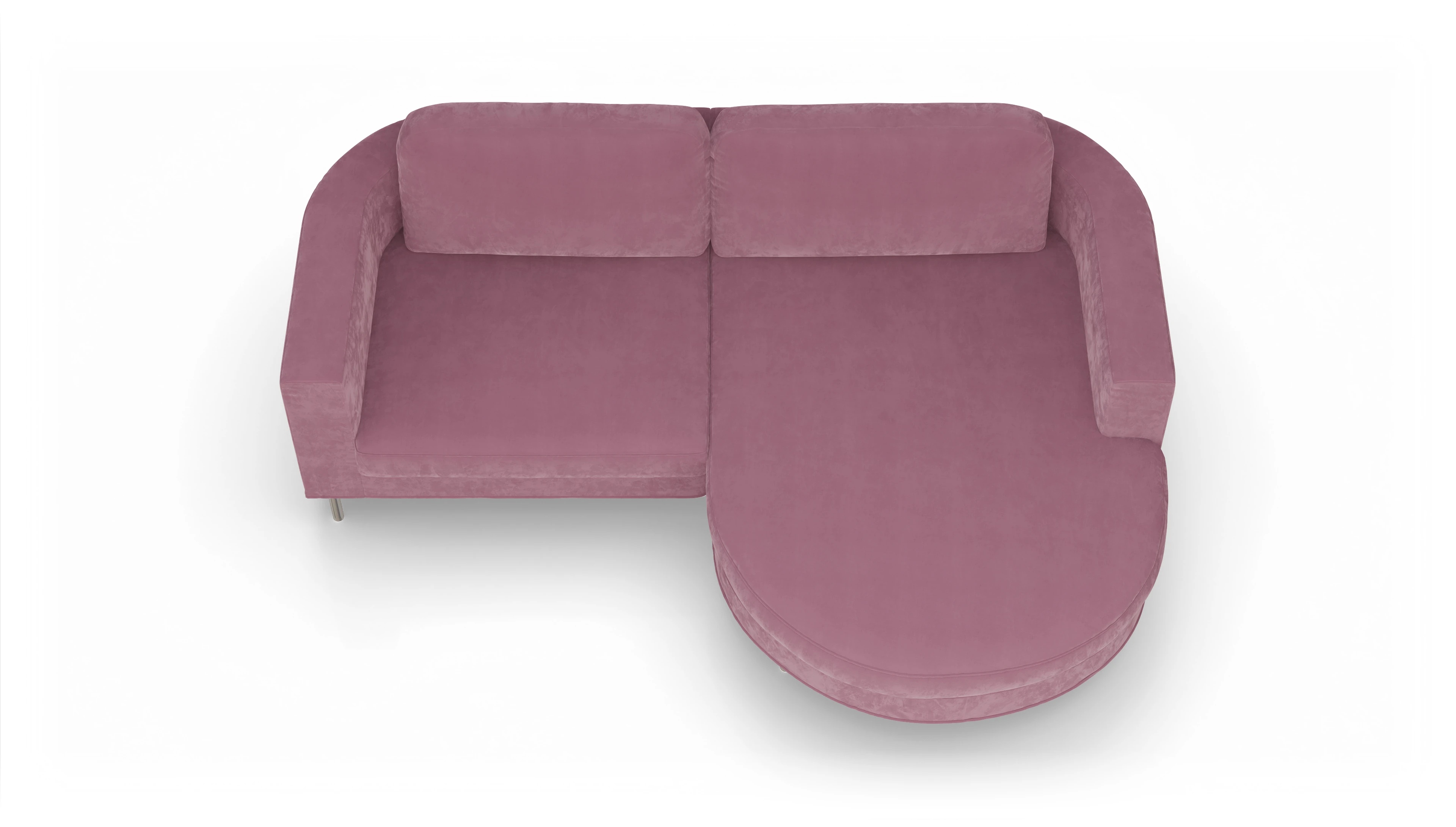 Ansicht des Produktes Girando Sofa mit Rec rechts in Samt rot