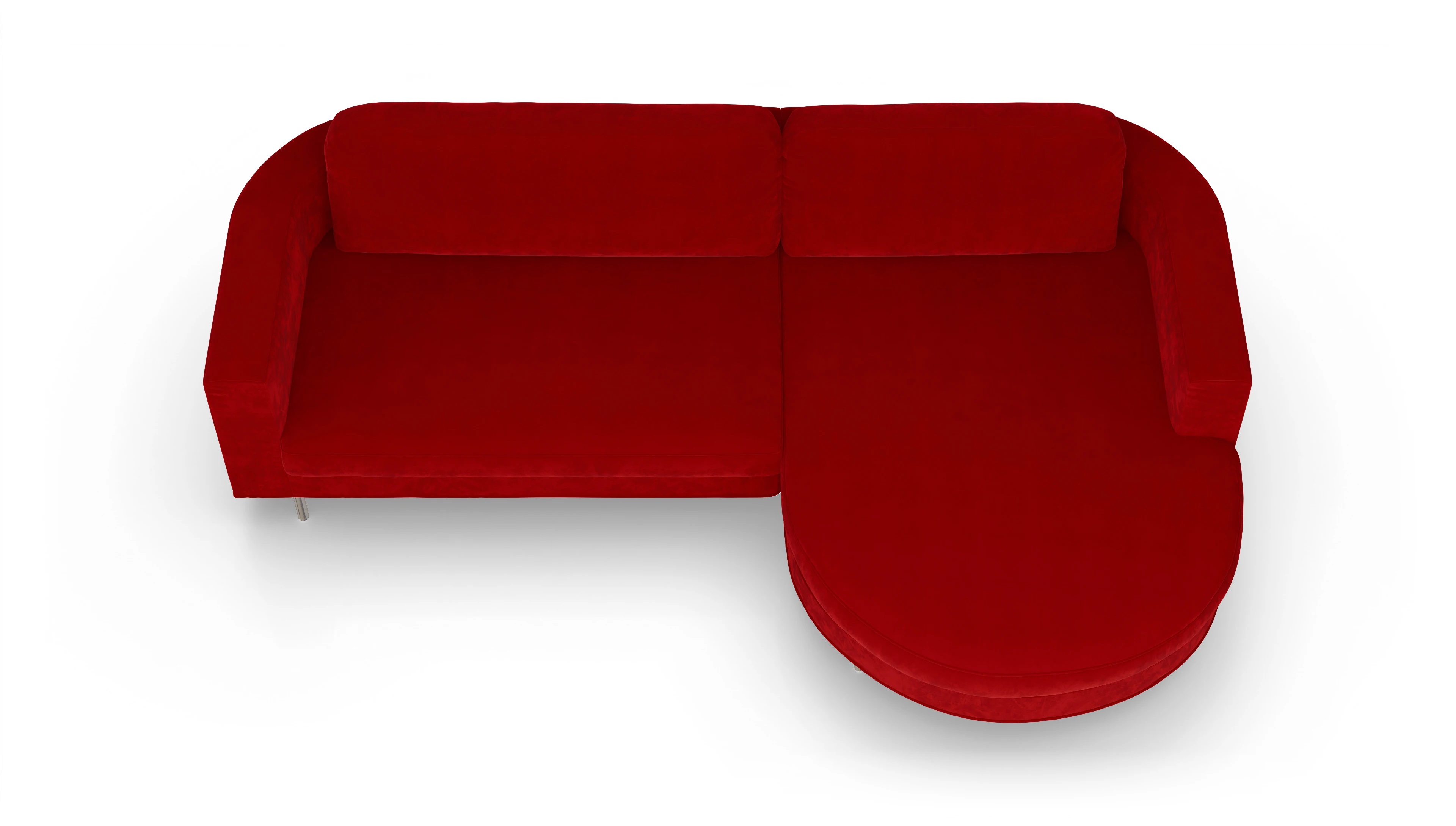 Ansicht des Produktes Girando Sofa mit Rec rechts in Samt rot