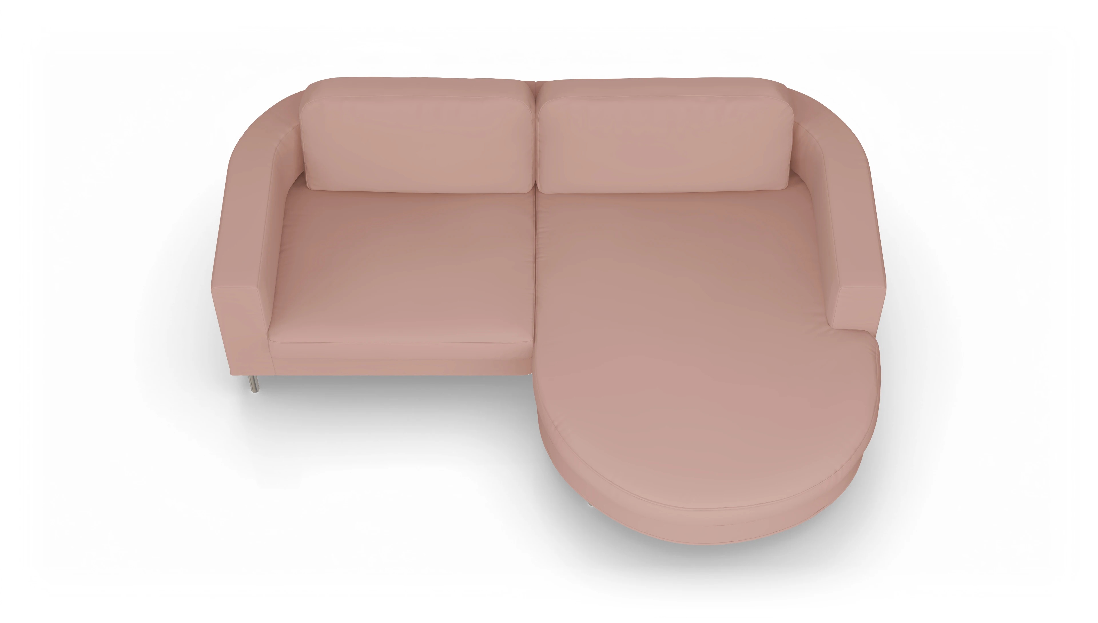 Designer-Stoffsofa Girando Ansicht des Produktes Girando Sofa mit Rec rechts in Samt rot