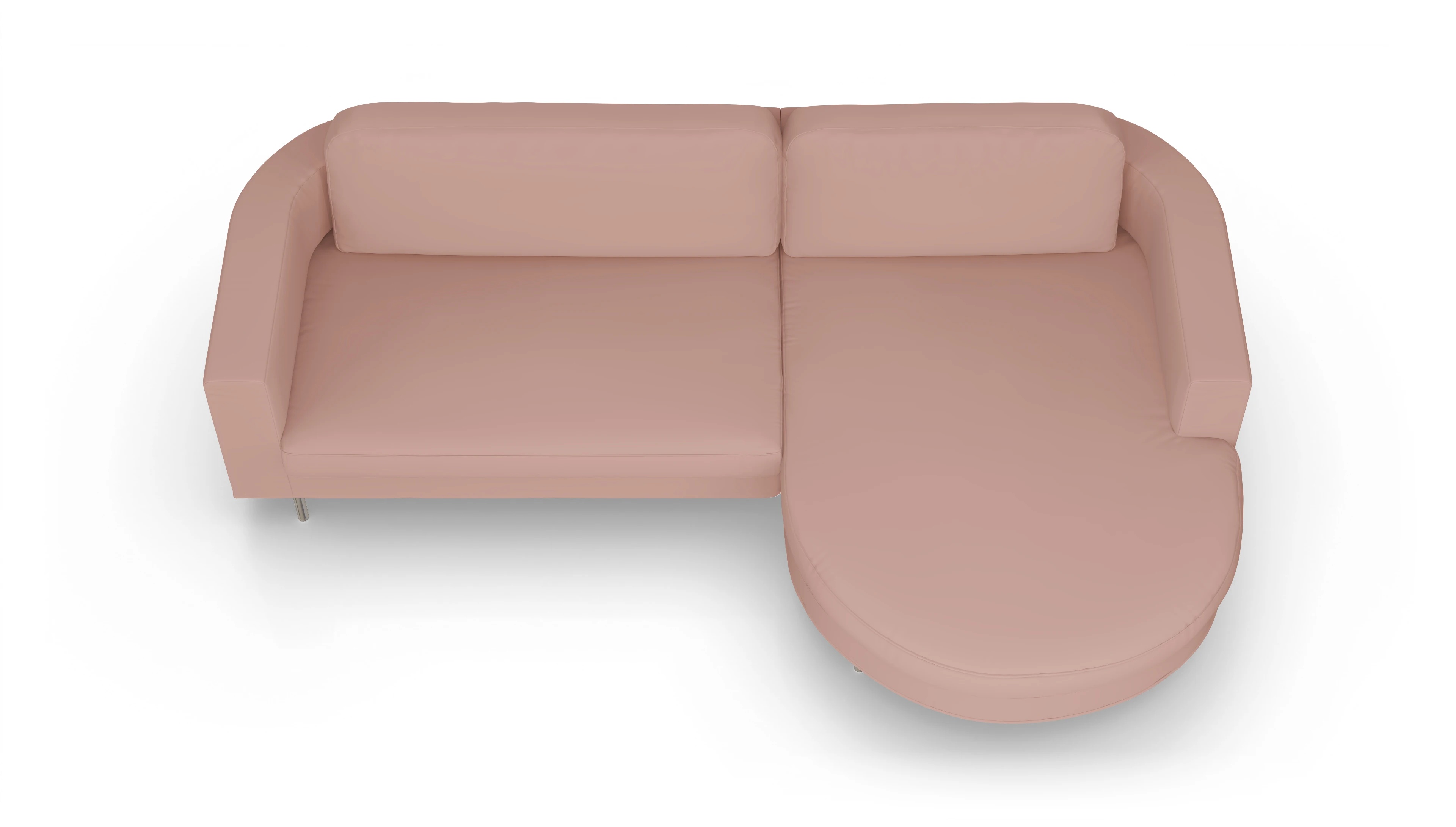 Designer-Stoffsofa Girando Ansicht des Produktes Girando Sofa mit Rec rechts in Samt rot