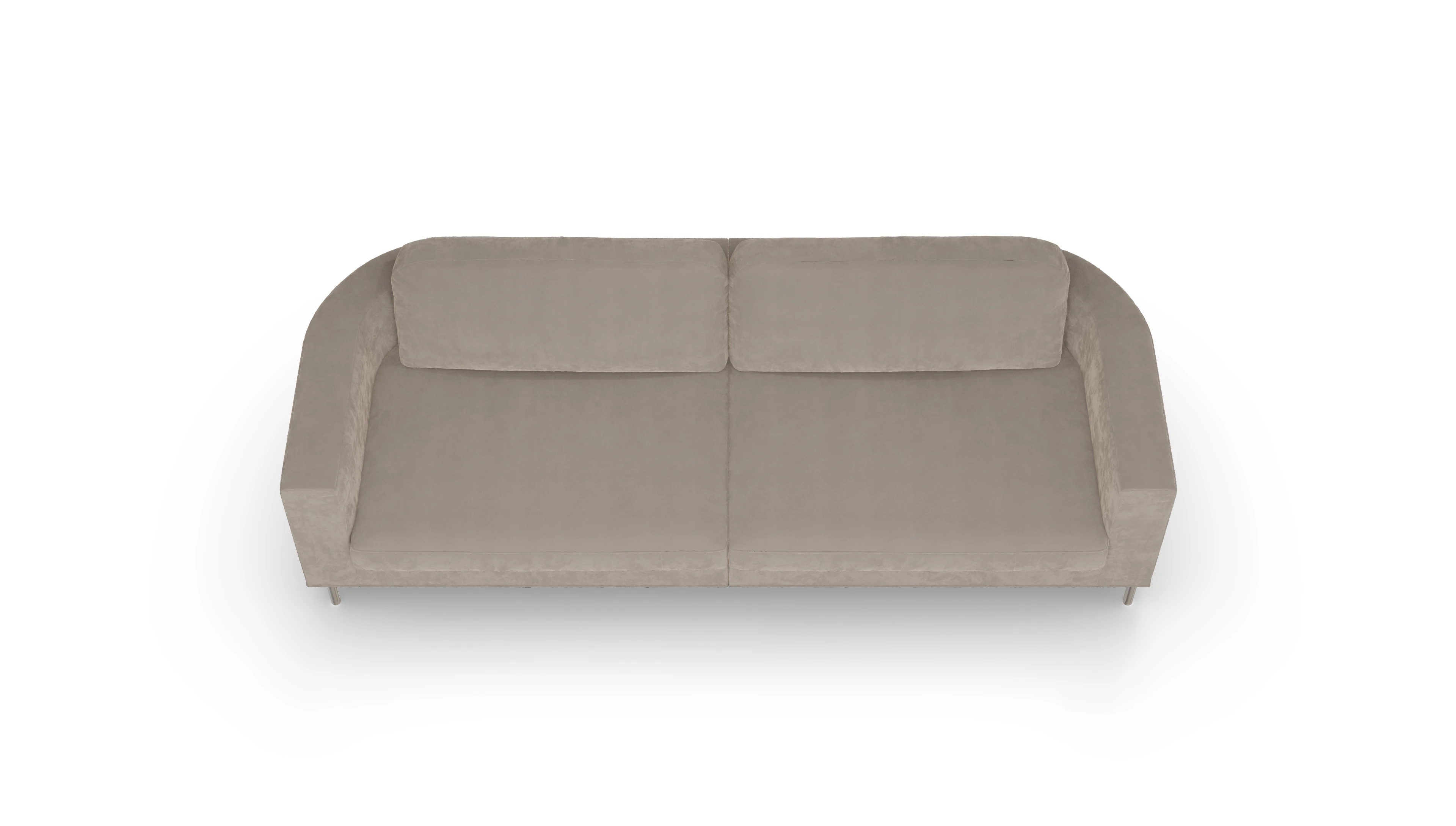 Designer-Stoffsofa Girando Ansicht des Produktes Girando 3,5-Sitzer in Samt grau