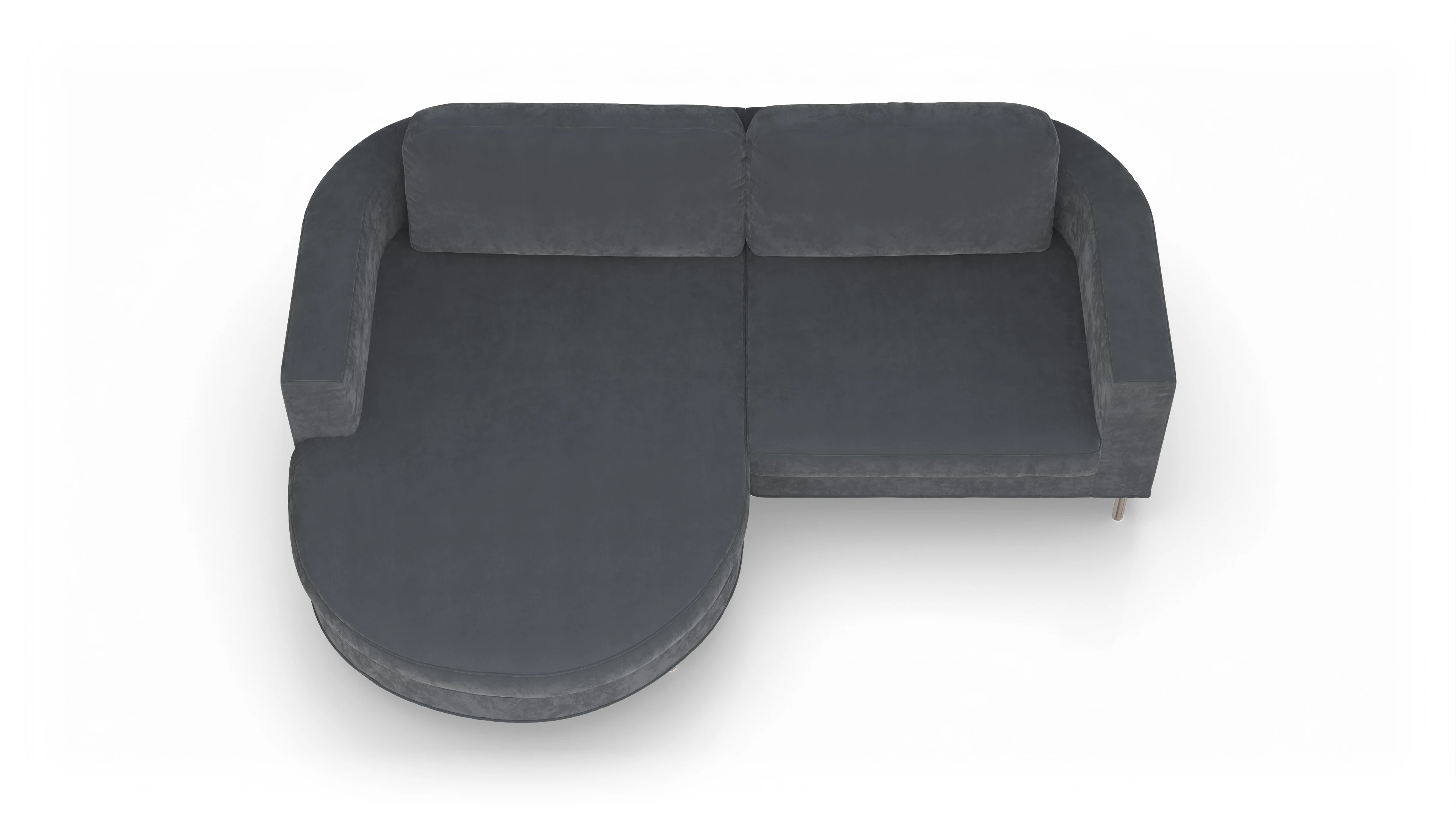 Ansicht des Produktes Girando Sofa mit Rec links in Samt grau