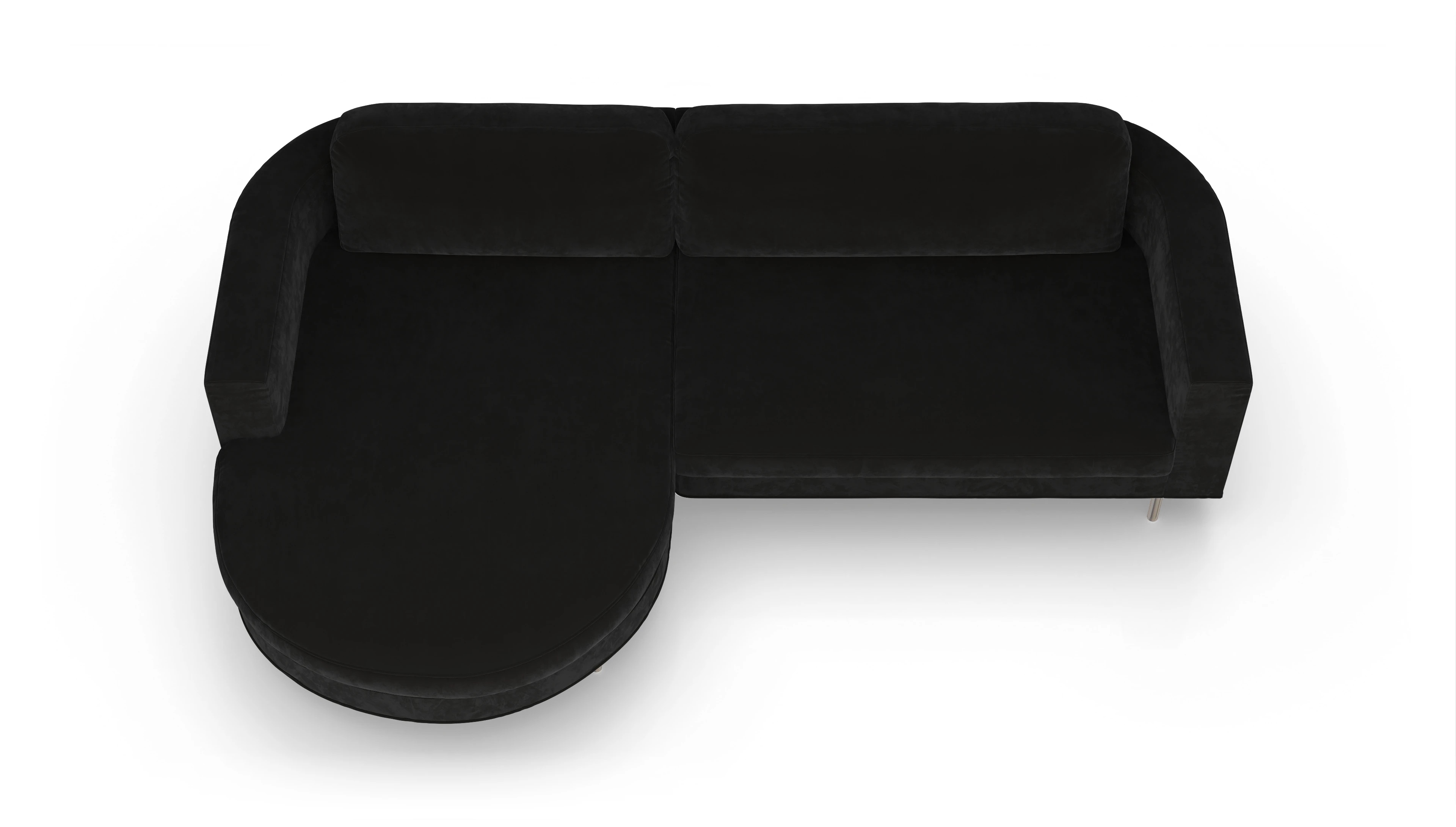 Ansicht des Produktes Girando Sofa mit Rec links in Samt grau
