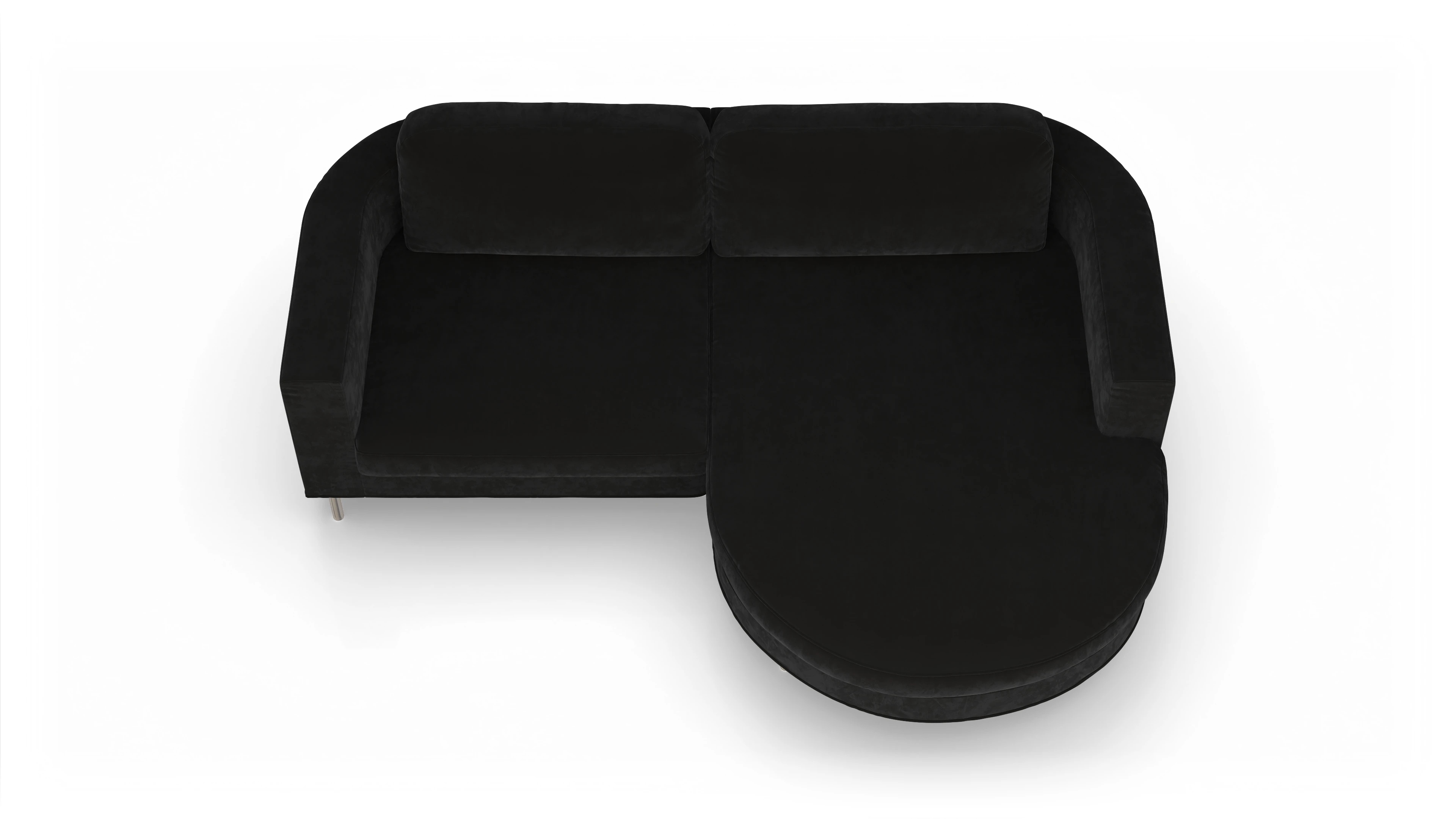 Ansicht des Produktes Girando Sofa mit Rec rechts in Samt grau